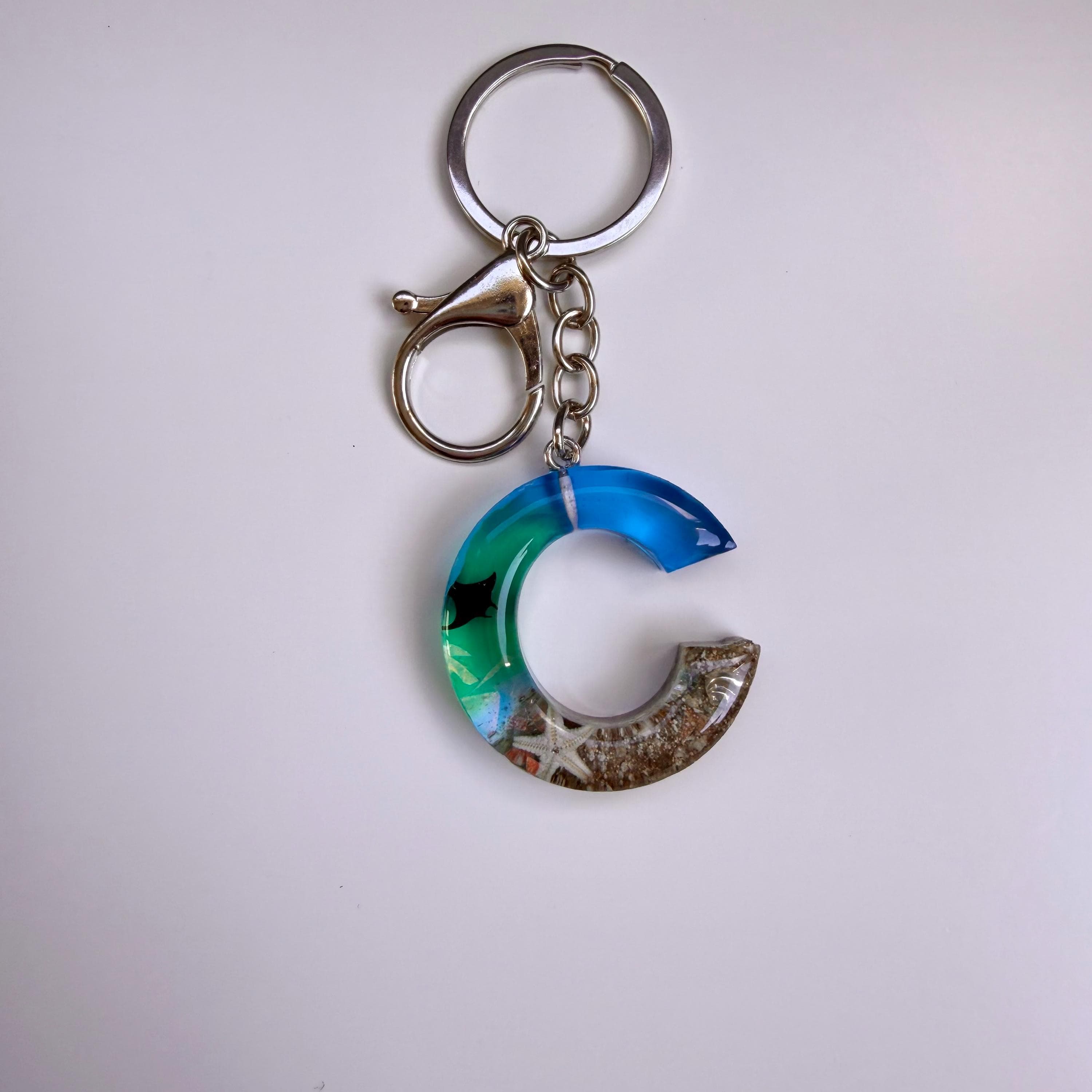Custom epoxy resin letter keychain and bag charm - image 5
