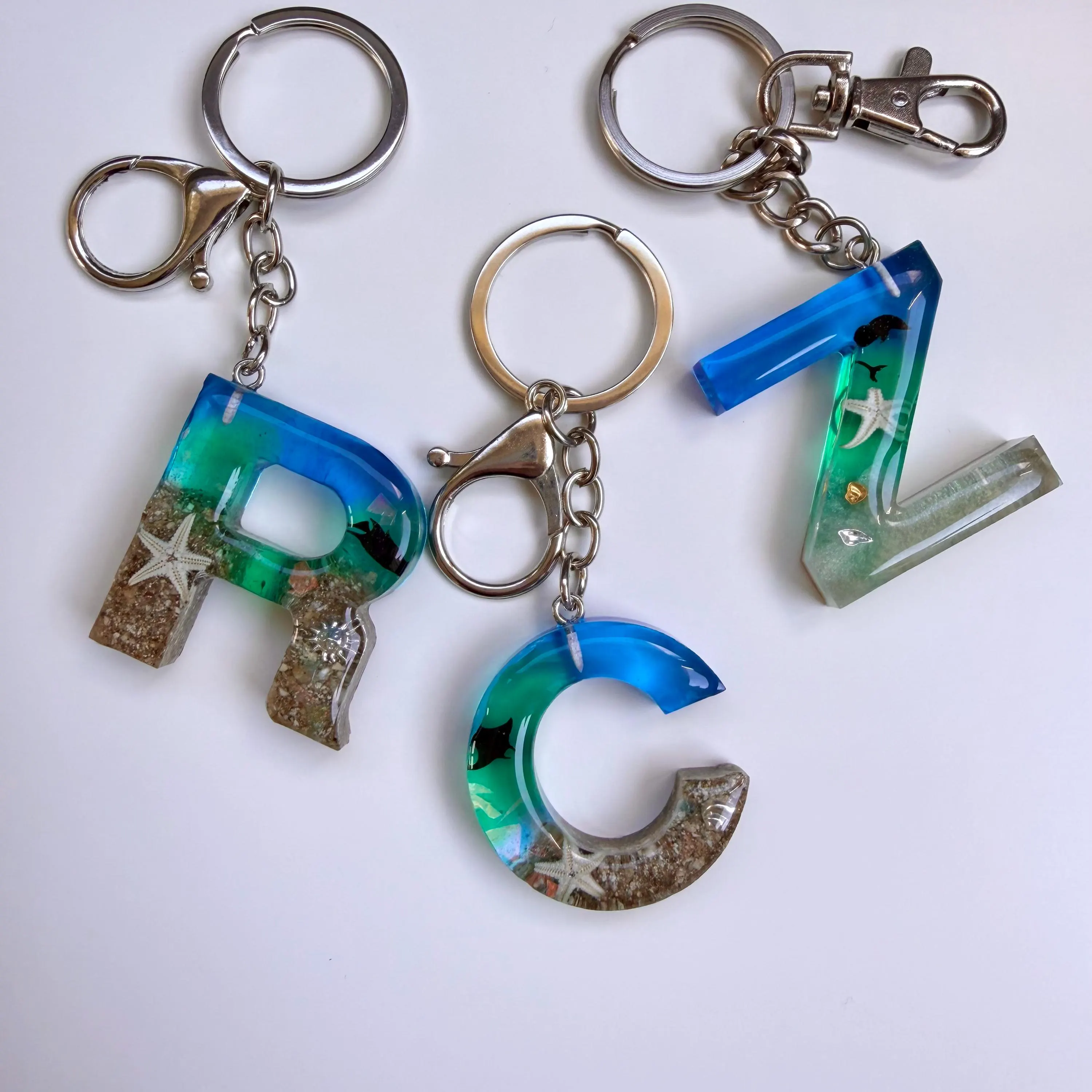 Custom epoxy resin letter keychain and bag charm - image 4