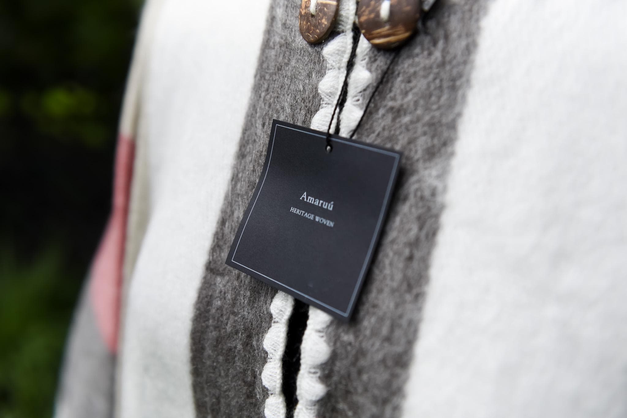 Handwoven Alpaca Poncho – Pink Ivory Winter Wrap | Elegant Artisan Ruana, Cozy Shawl & Soft Cape Layer | Luxe Gift for Her, Wife, Mother - image 2