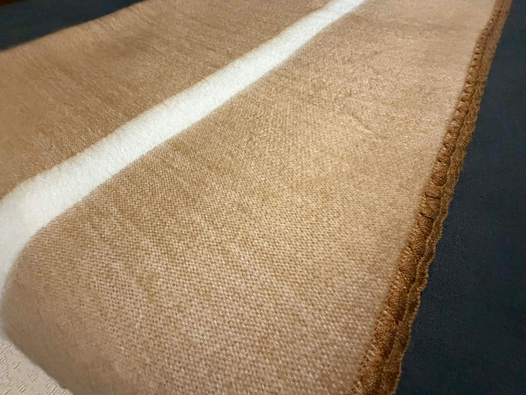 Handwoven Alpaca Blanket Queen Size – Minimalist Beige Throw with Stripe | Soft Lightweight Bed Blanket | Neutral Japandi Scandinavian Decor - image 3