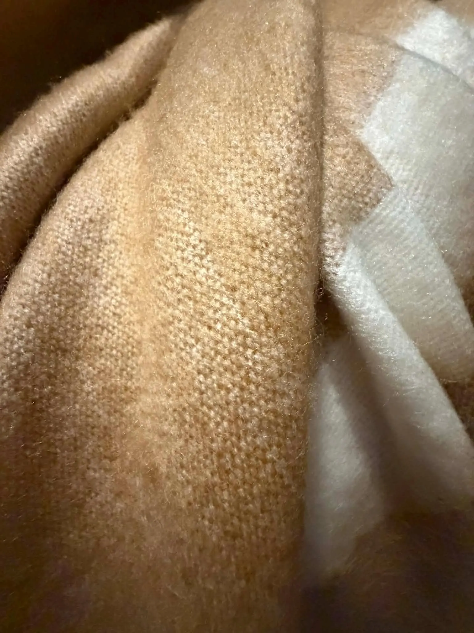 Handwoven Alpaca Blanket Queen Size – Minimalist Beige Throw with Stripe | Soft Lightweight Bed Blanket | Neutral Japandi Scandinavian Decor - image 2