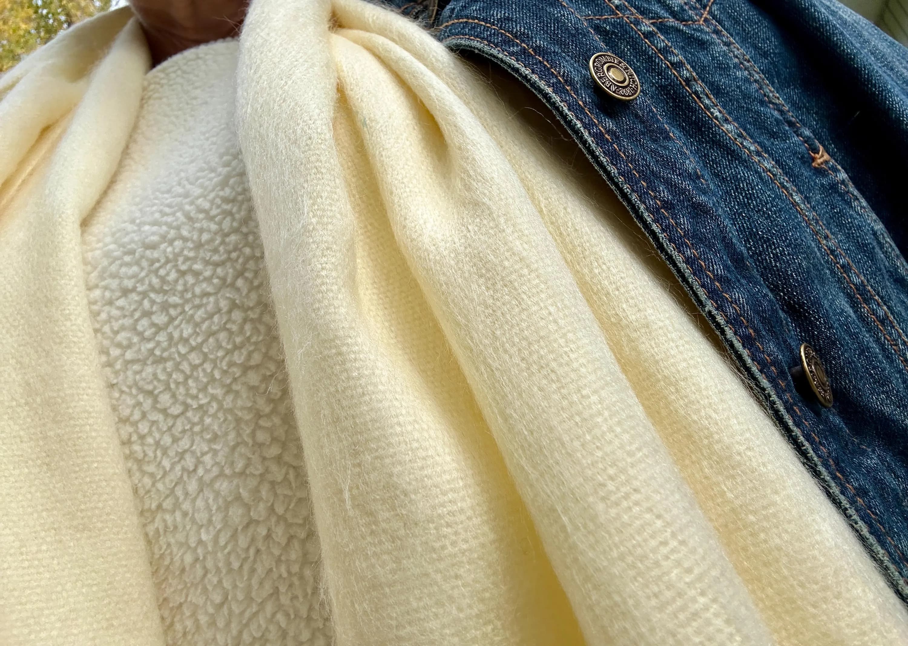Handwoven Buttercream Alpaca Shawl – Soft Lightweight Alpaca Wrap | Warm Winter Scarf, Cozy Elegant Layer | Luxury Artisan Gift for Her - image 5