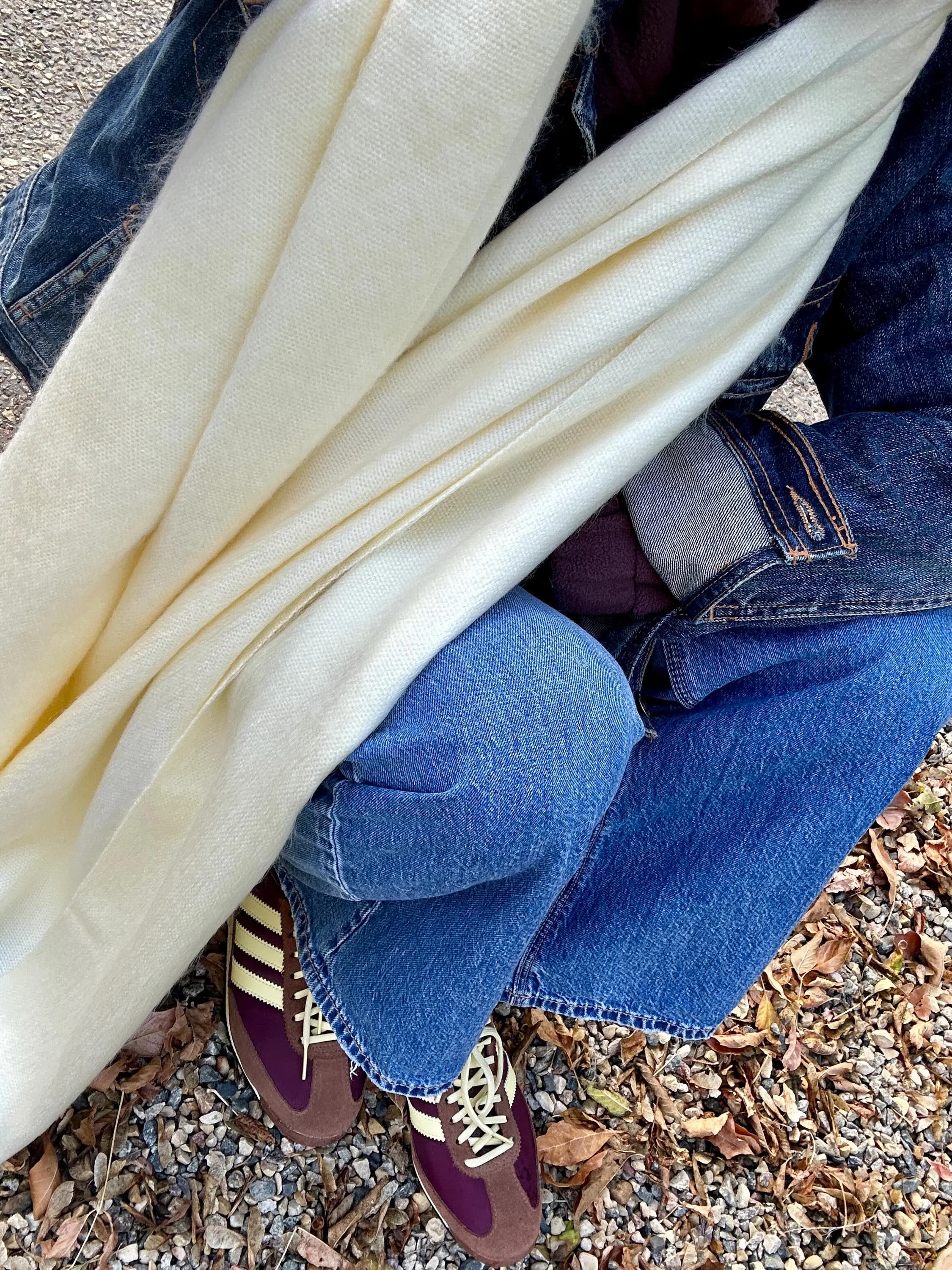 Handwoven Buttercream Alpaca Shawl – Soft Lightweight Alpaca Wrap | Warm Winter Scarf, Cozy Elegant Layer | Luxury Artisan Gift for Her - image 4