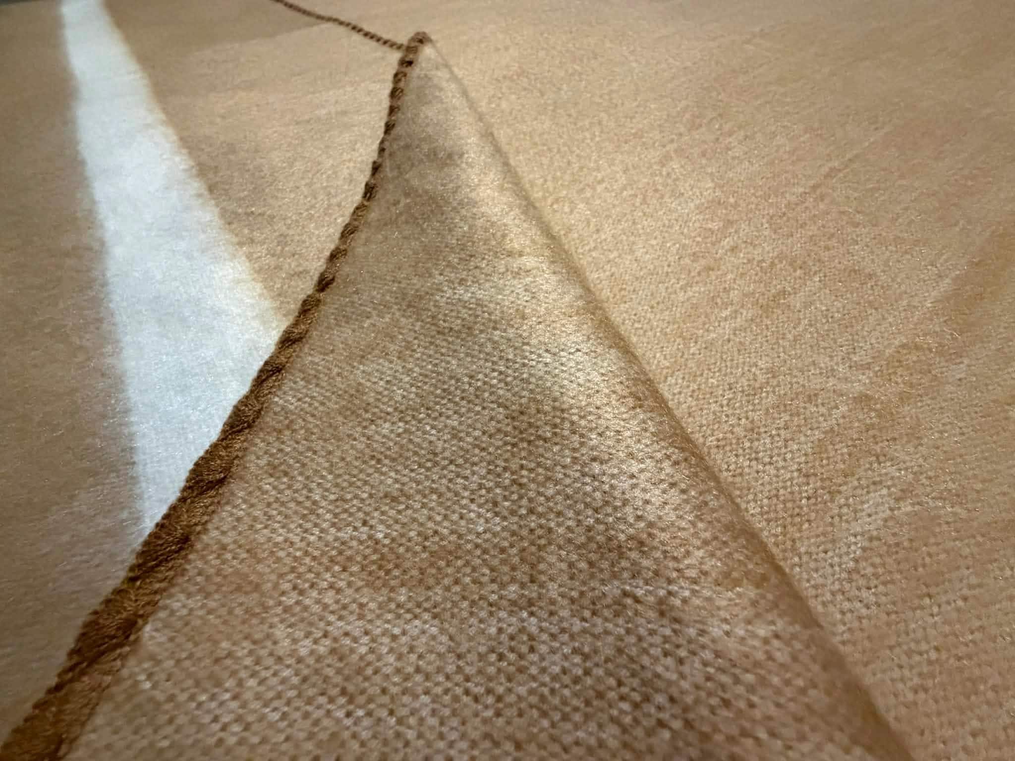 Handwoven Alpaca Blanket Queen Size – Minimalist Beige Throw with Stripe | Soft Lightweight Bed Blanket | Neutral Japandi Scandinavian Decor - image 5