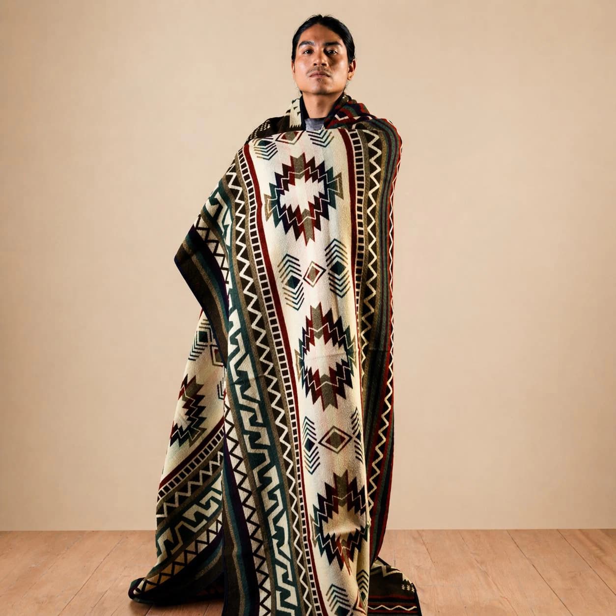 Native American Style Alpaca Blanket Queen Size | Reversible Southwestern Geometric Blanket Sofa Throw | Western Cabin Lodge Decor - image 5