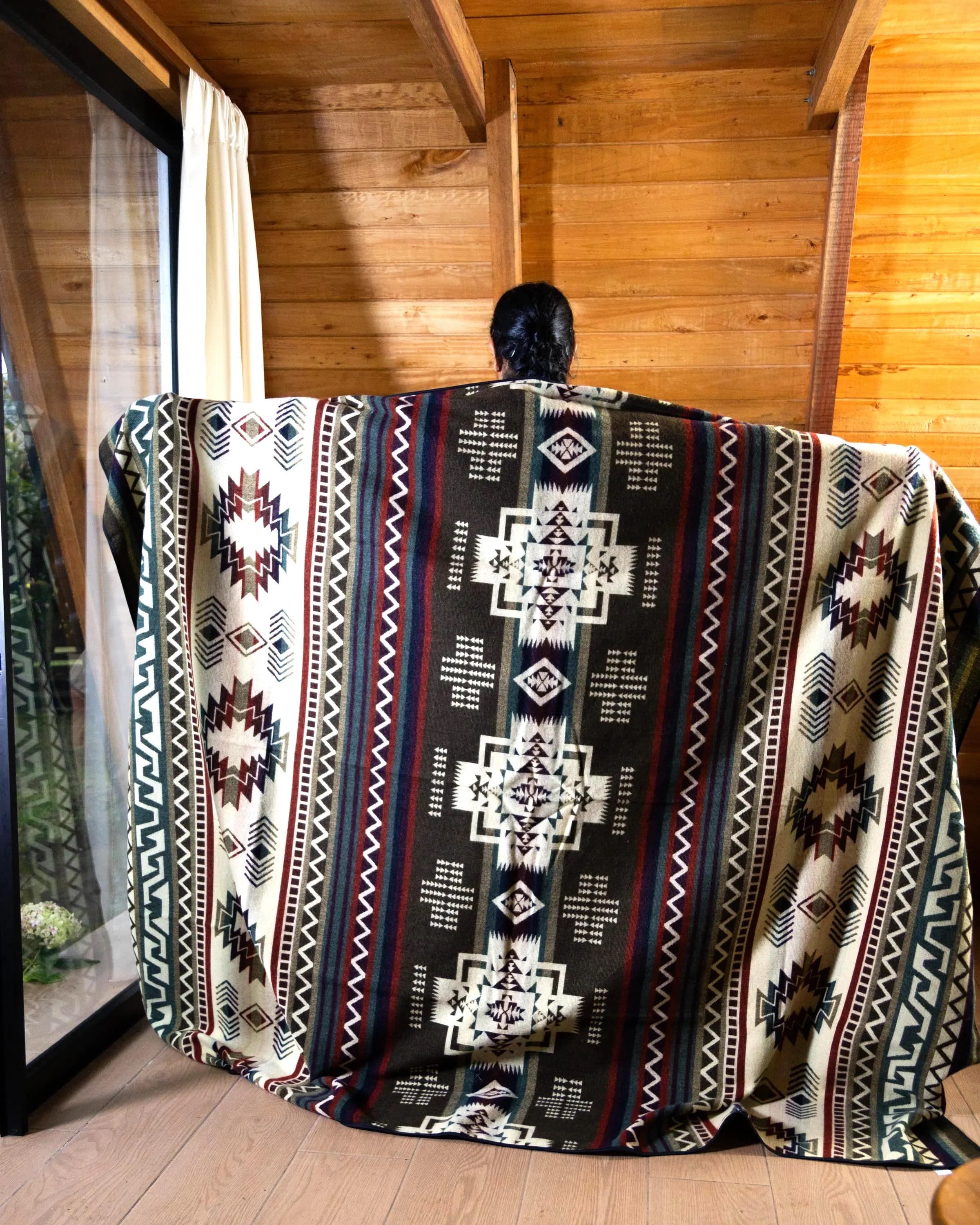 Native American Style Alpaca Blanket Queen Size | Reversible Southwestern Geometric Blanket Sofa Throw | Western Cabin Lodge Decor - image 4
