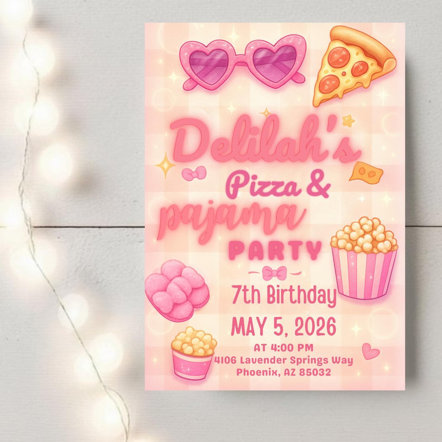 Pajama Party Birthday Invitation: Editable Pink Sleepover Invite (Digital Download) - image 3