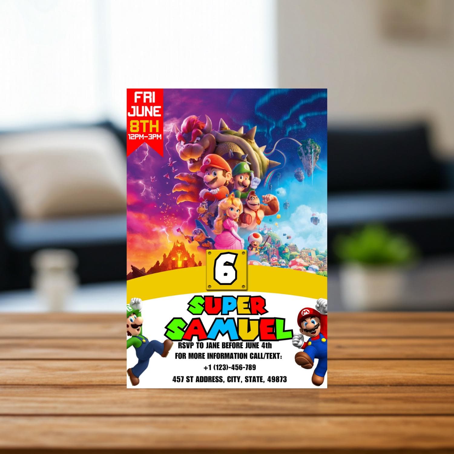 Super Mario Birthday Invitation: Editable Video Game Party Template (Digital Download) - image 3
