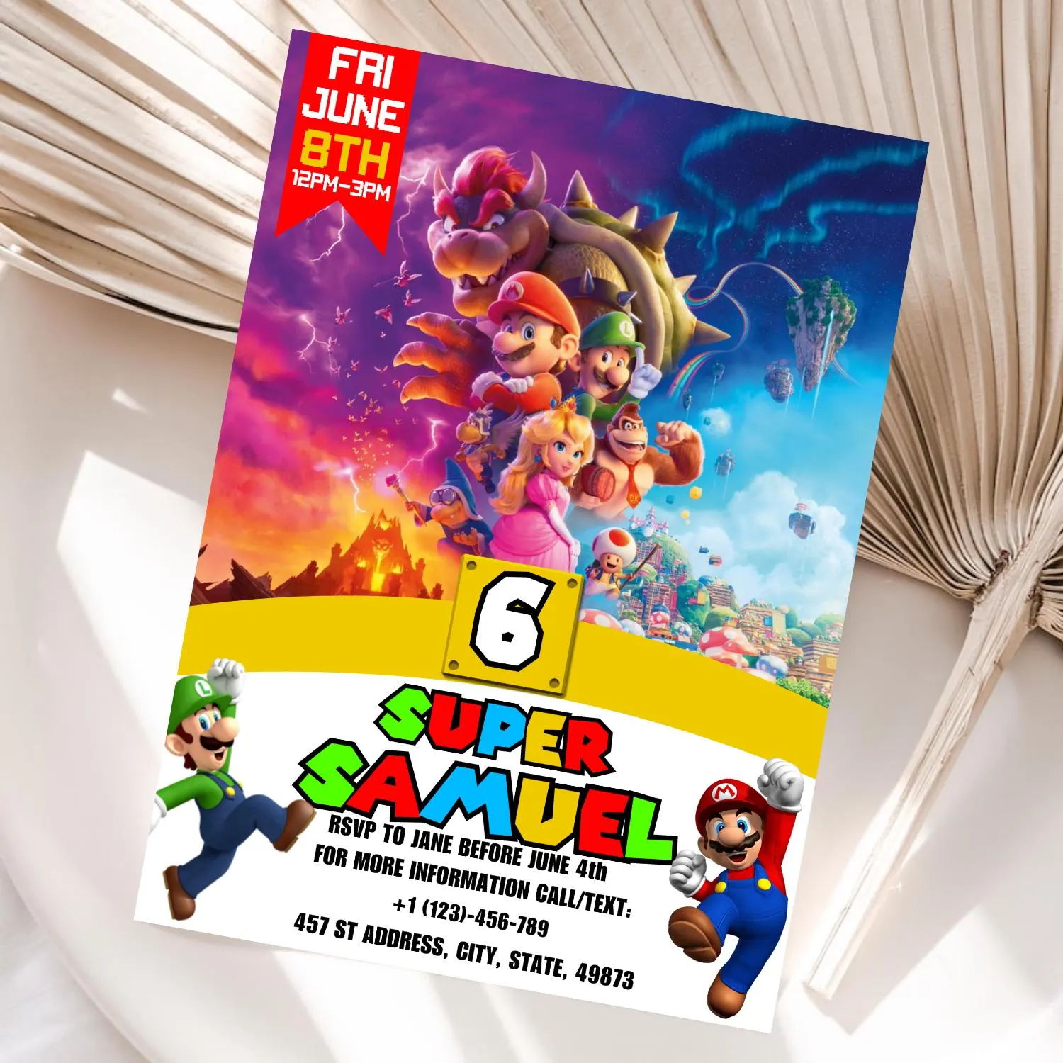 Super Mario Birthday Invitation: Editable Video Game Party Template (Digital Download) - image 4