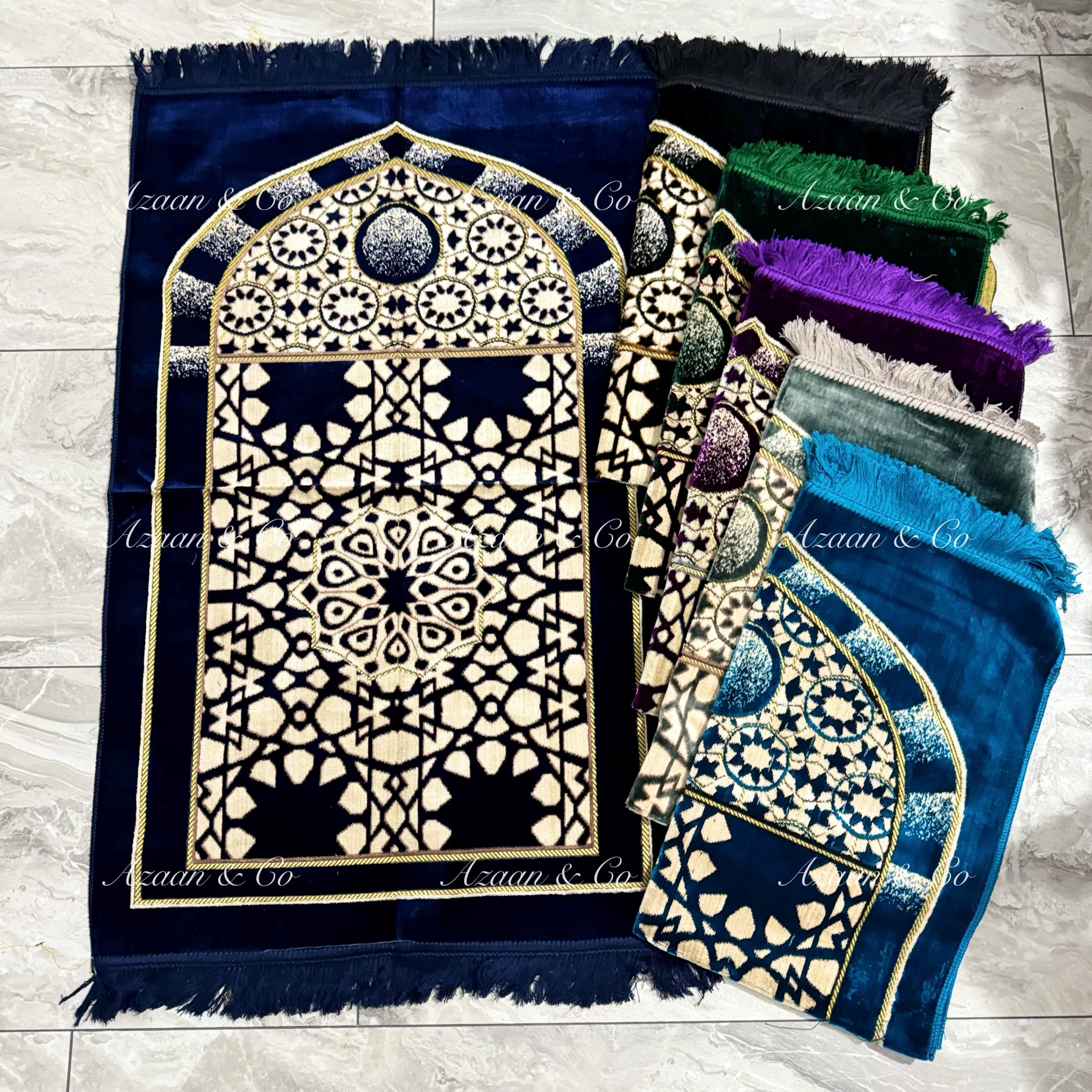 Soft Prayer Mat Islamic Pattern Size 70cm × 110cm Janamaz Salah Mat Carpet Rug Made in Turkey Turkish Velvet Everyday prayermat Ramadan Eid
