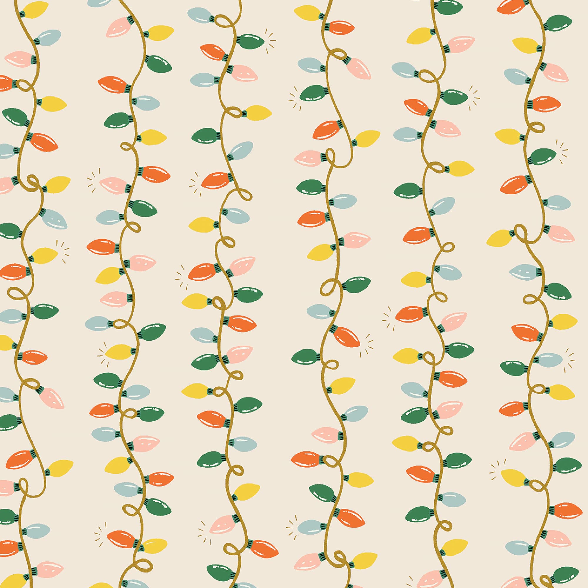 Rifle Paper Co. - Holiday Classics Collection - Holiday Lights in Cream Metallic