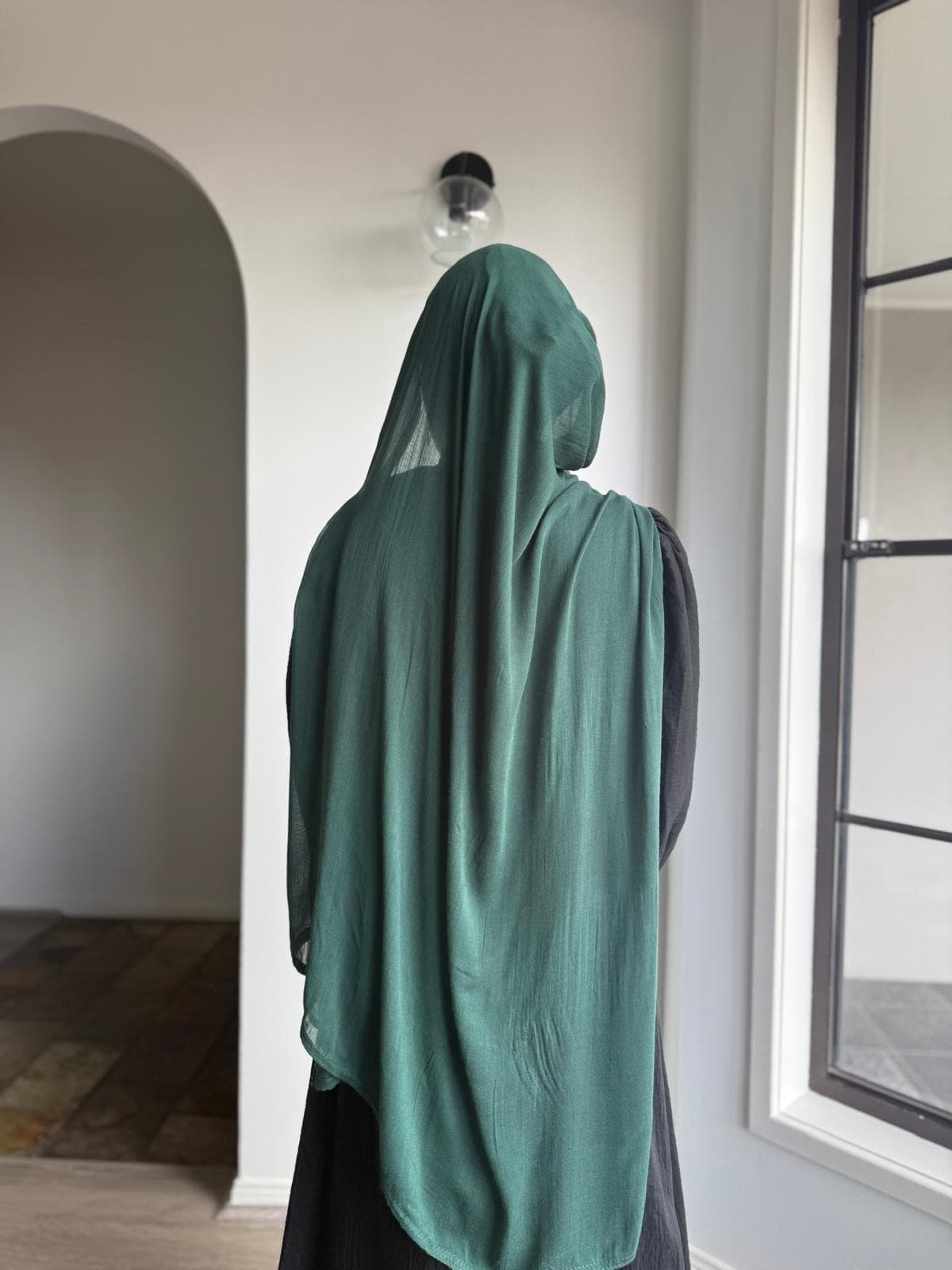 Modal Hijab with undercap - Verdant Jewel - image 3