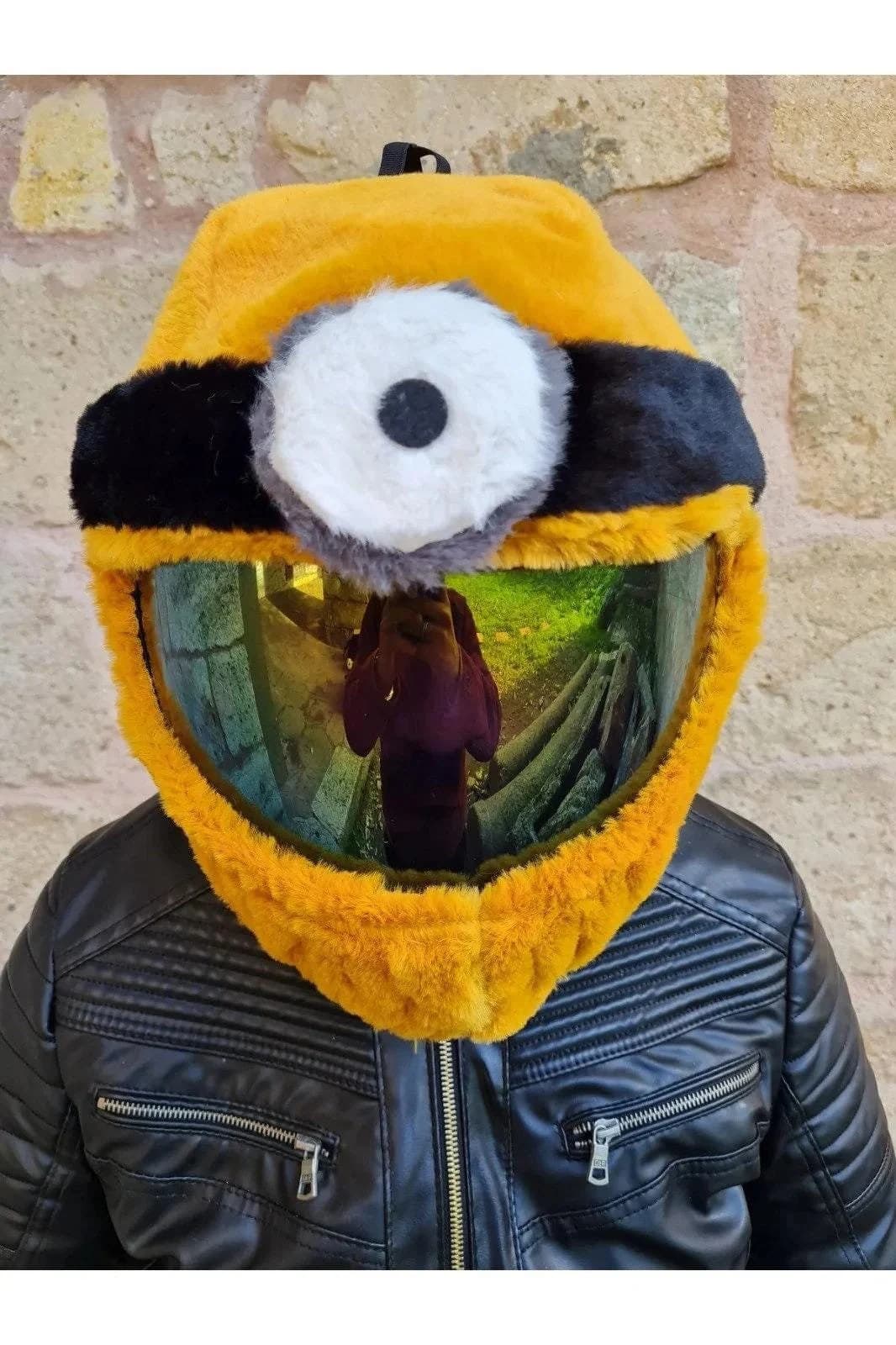 Helmet Cover Plush, Motorcycle Helmet Cover, Motorbike Funny Case, Funny Heeds Crazy Case, Cap Helmet, Gift for Motorcycle Rider, Motorcycle