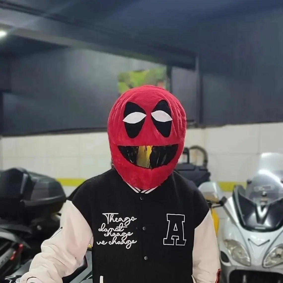 Movie Character Motorcycle Helmet Cover,Helmet Cover Plush,Motorcycle Helmet Cover,Motorcycle Funny Cover, Gift for Motorcycle Rider
