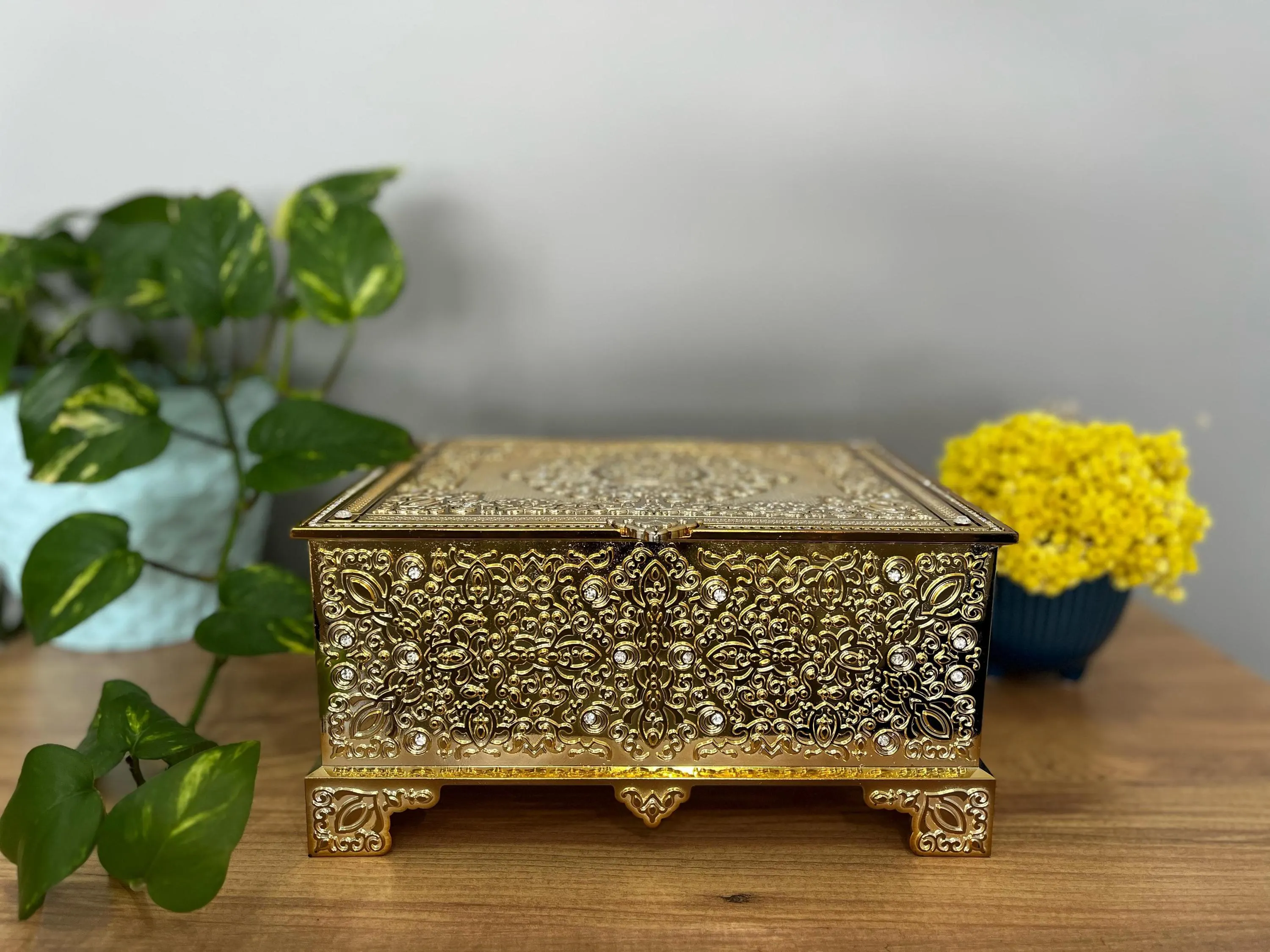 Chest Prayer Mat Quran Container Gold, Quran Box with Prayer Mat Gold, Quran Gift, Gold Trinket, Quran Gift Set, Trinket Islamic Gift Set - image 5