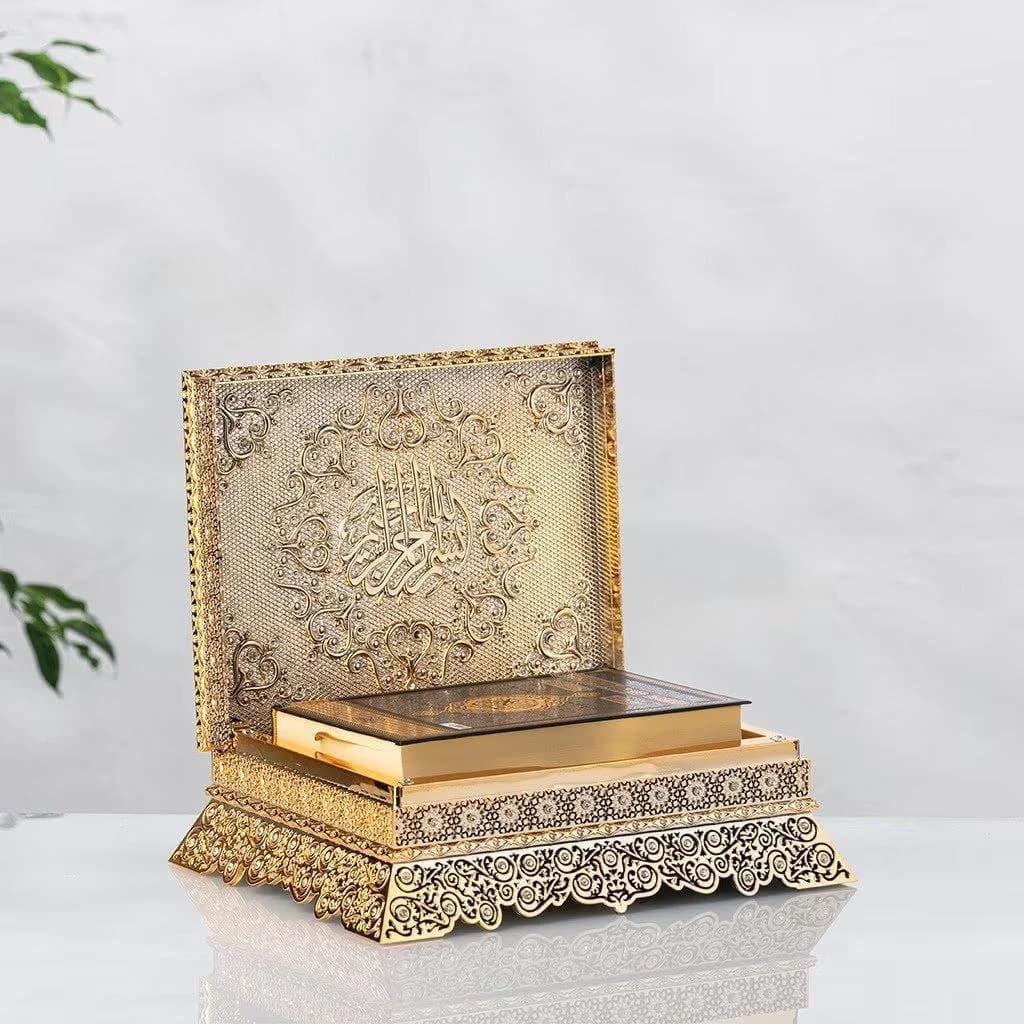 Chest Quran Box Gold, Luxury Quran Box, Muslim gift, Home Decor & Accessory, Islamic Wedding Gift, Koran Home Gift, Islamic Gift, Ramadan