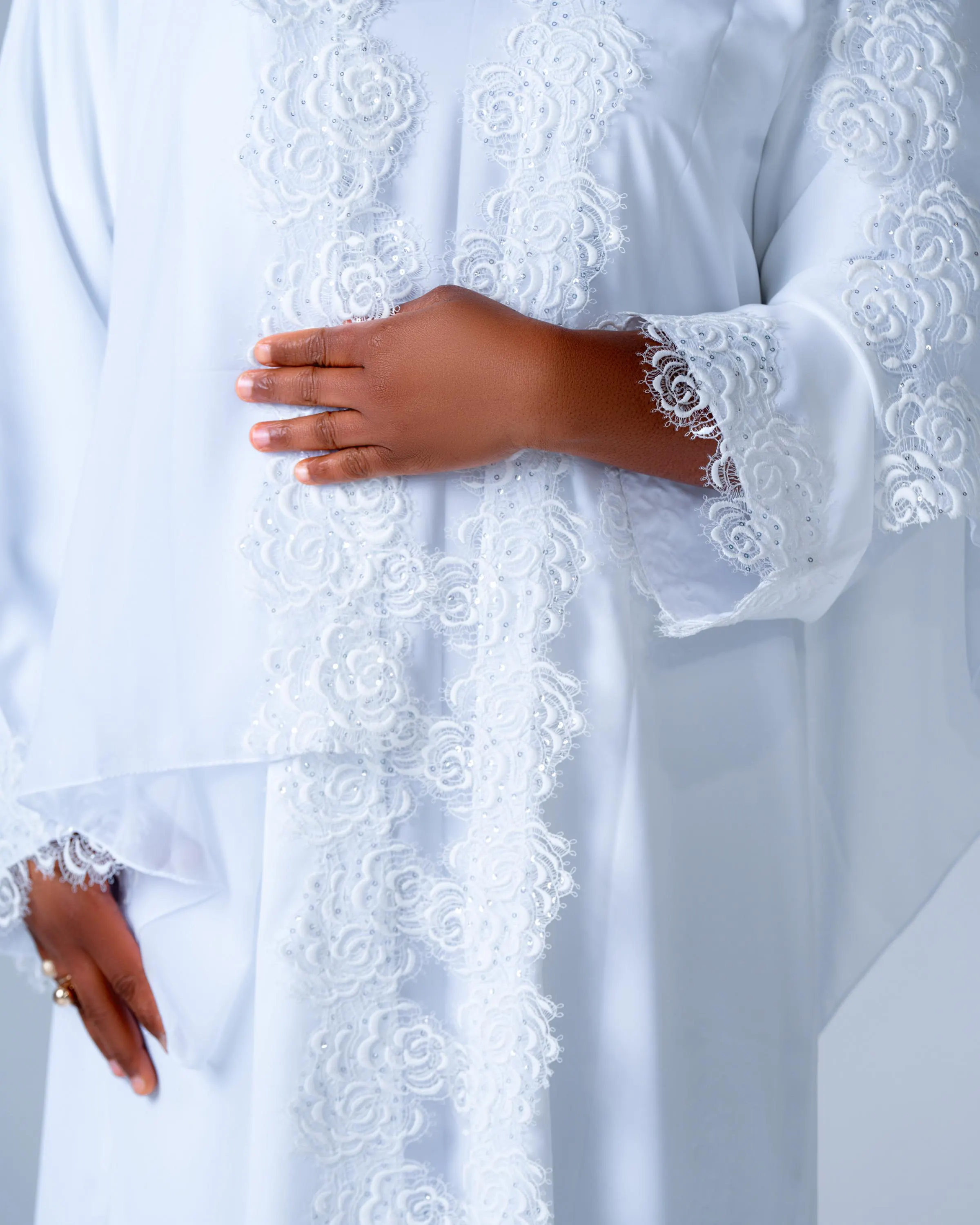 Noor White Lace Abaya - image 2