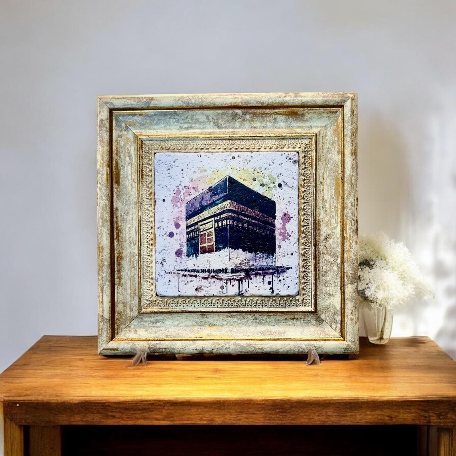 Holy Kaaba Stone Painting, Islamic Muslim Art, Home Decor Gift - image 3