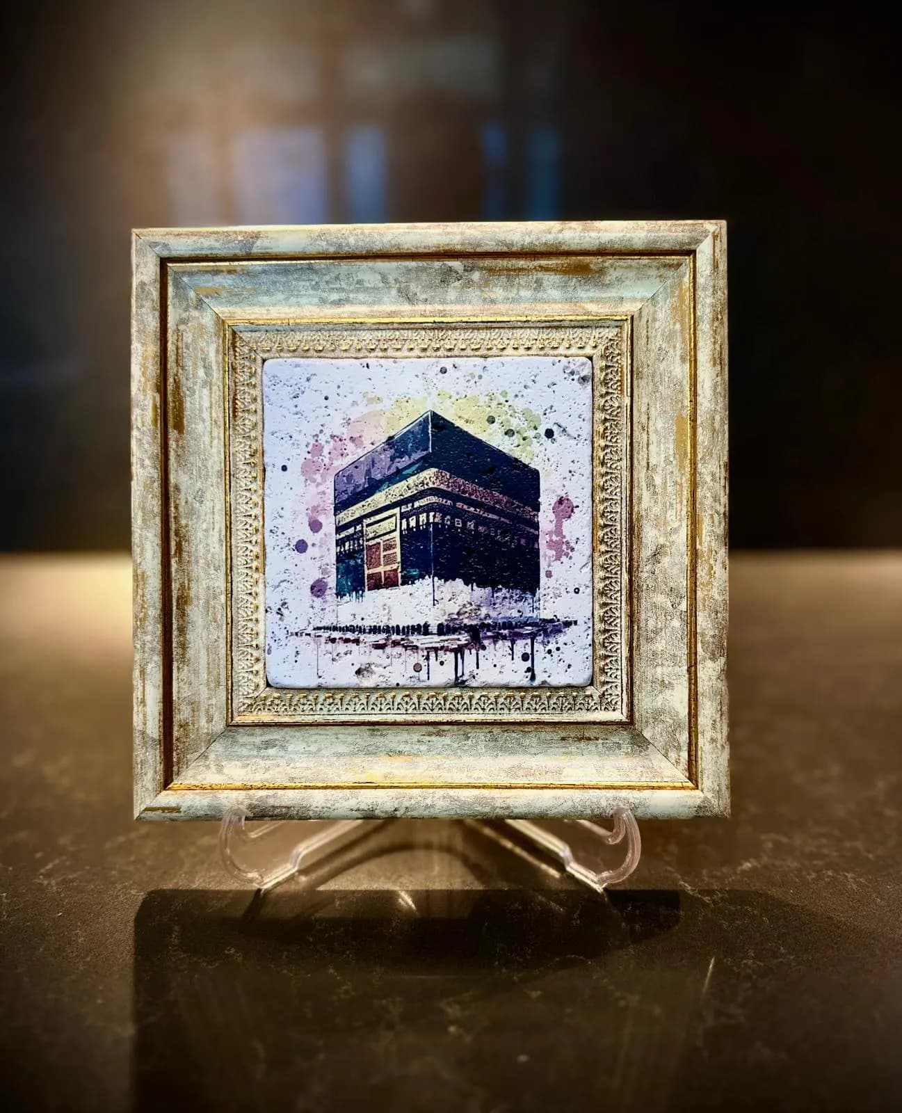 Holy Kaaba Stone Painting, Islamic Muslim Art, Home Decor Gift - image 5