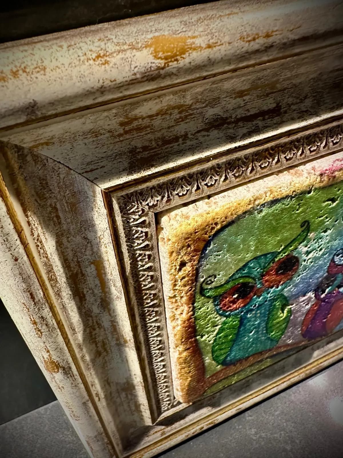 Handcrafted Stone Owl Artwork, Wooden Frame, Unique Home Decor - image 3
