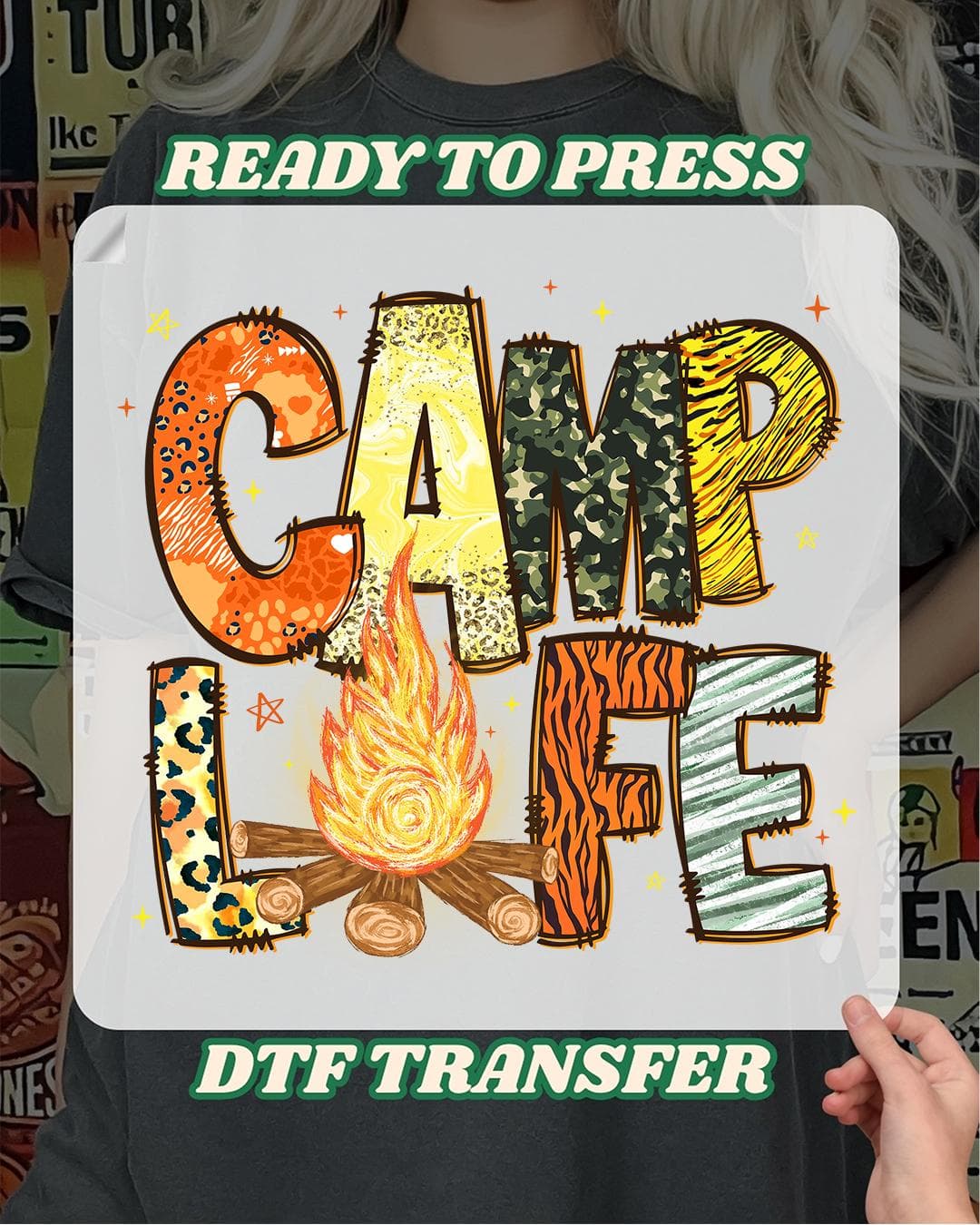 Matching Camping Life Ready To Press, Funny Girls Trip Heat Transfer, Cousin Camper Crew Iron On, Leopard Print Camp Fire DTF, Camp Mode DTF