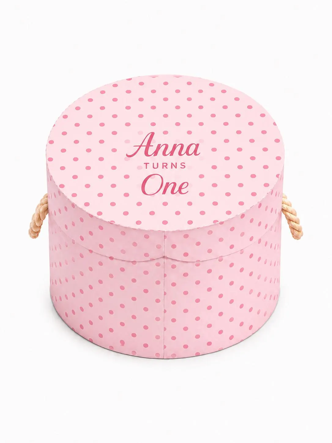 Personalized Baby Keepsake Box | Round Nursery Memory Box | Custom Baby Girl Gift | Pink Polka Dot Storage Box | New Baby Keepsake - image 4