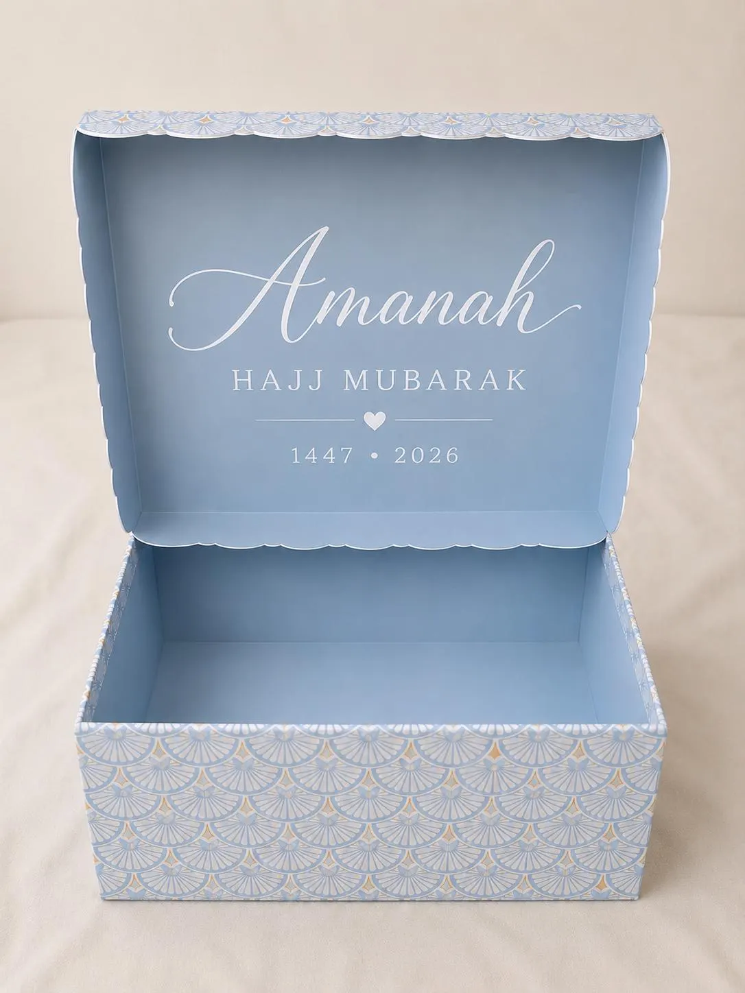 Personalized Eid Gift Box | Blue & Gold Art Deco Keepsake Box | Luxury Islamic Storage - image 3