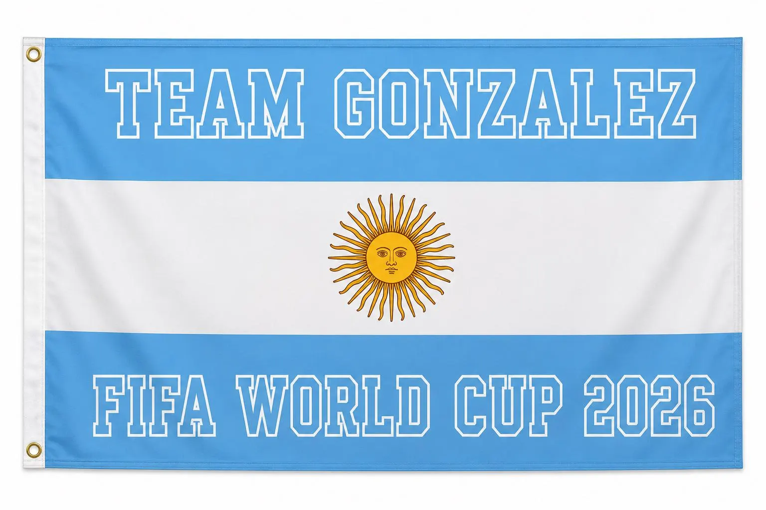 Personalized Argentina Flag | Custom Family Name Banner (FIFA World Cup 2026)