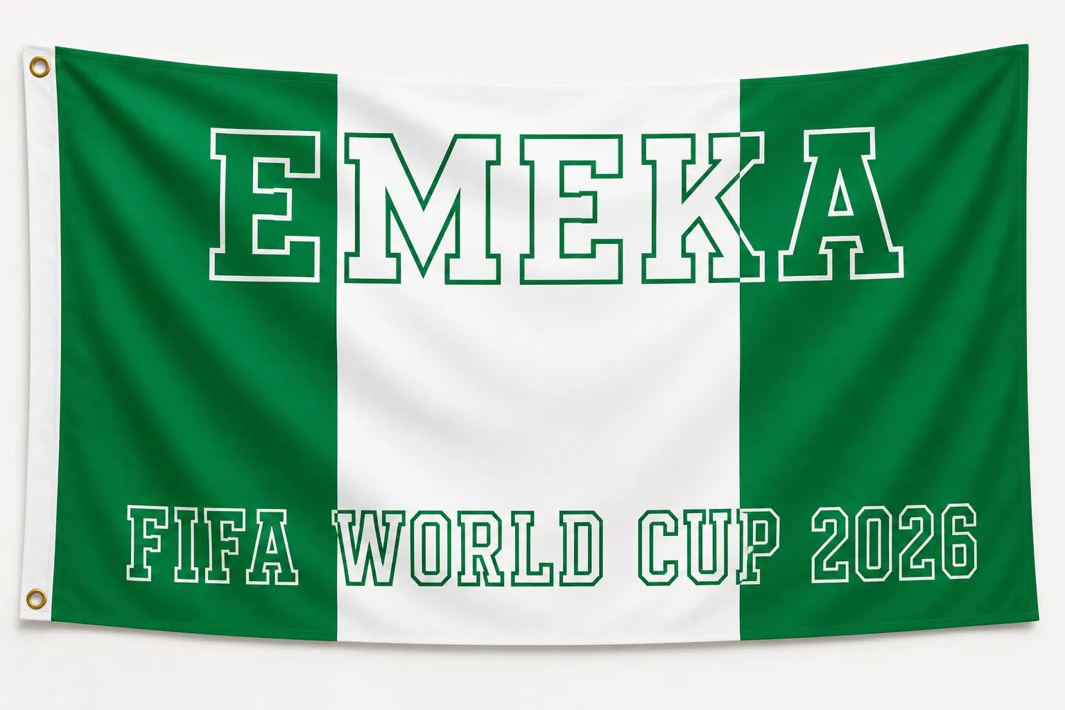 Personalized Nigeria Flag | Custom Family Name Banner | FIFA World Cup 2026 Decor