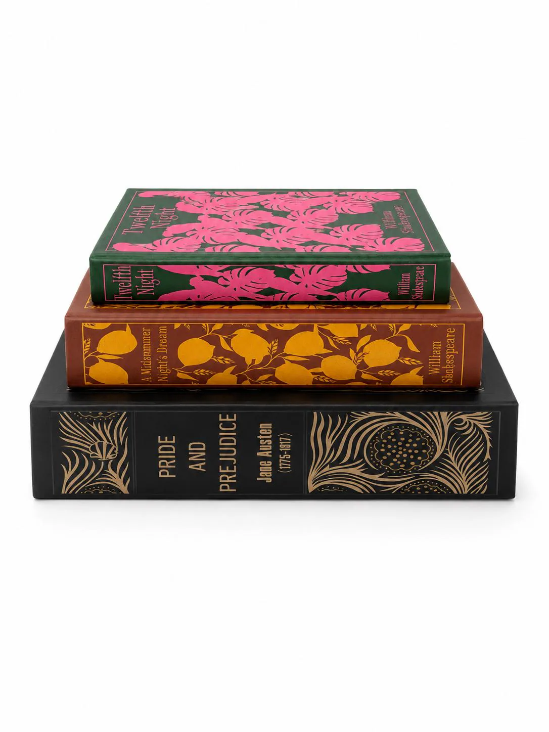 Personalized Literary Faux Book Set | Shakespeare, Austen Dark Academia Decor