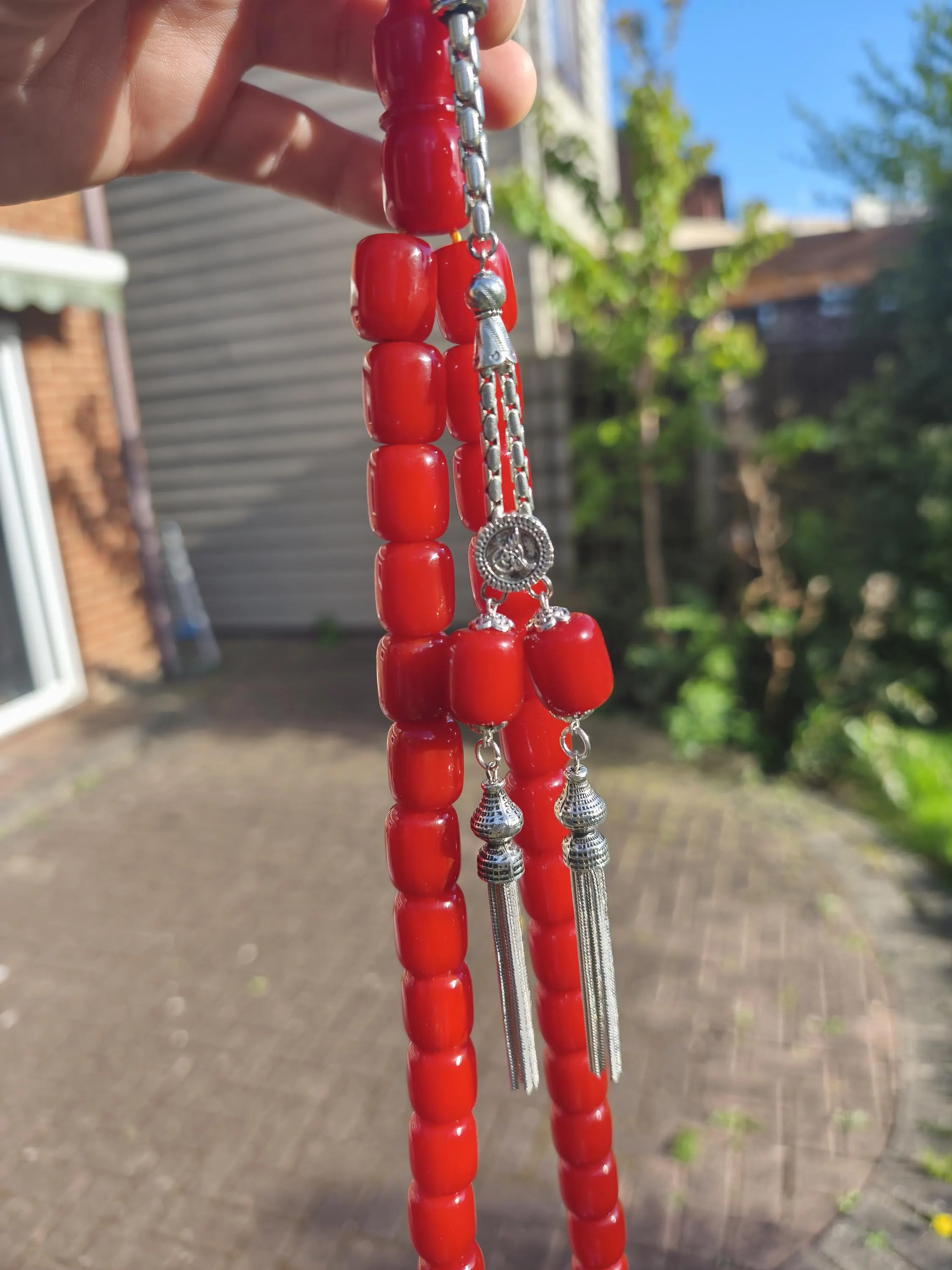 Old Bakelite German Formula red Amber Beads, Tesbih, Tasbih, Misbaha, Tasbeeh, Prayer Beads, Masbaha, Sibha, My Father collection n26