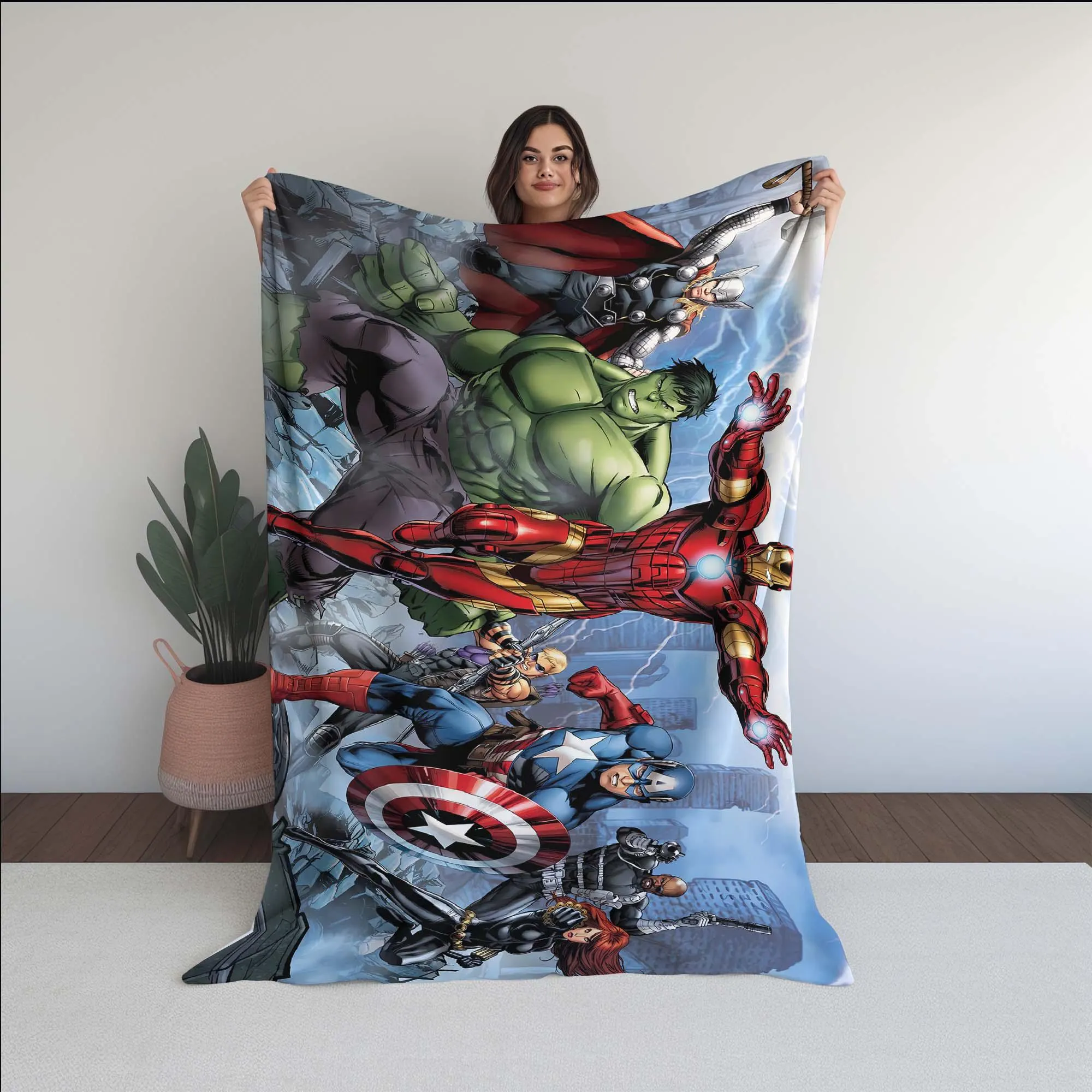 Superhero Blanket, Comic Book Throw, Heroic Style Decor, Cozy Superhero Throw, Fan Gift Blanket, Fleece Blanket, Pop Culture Decor - image 3