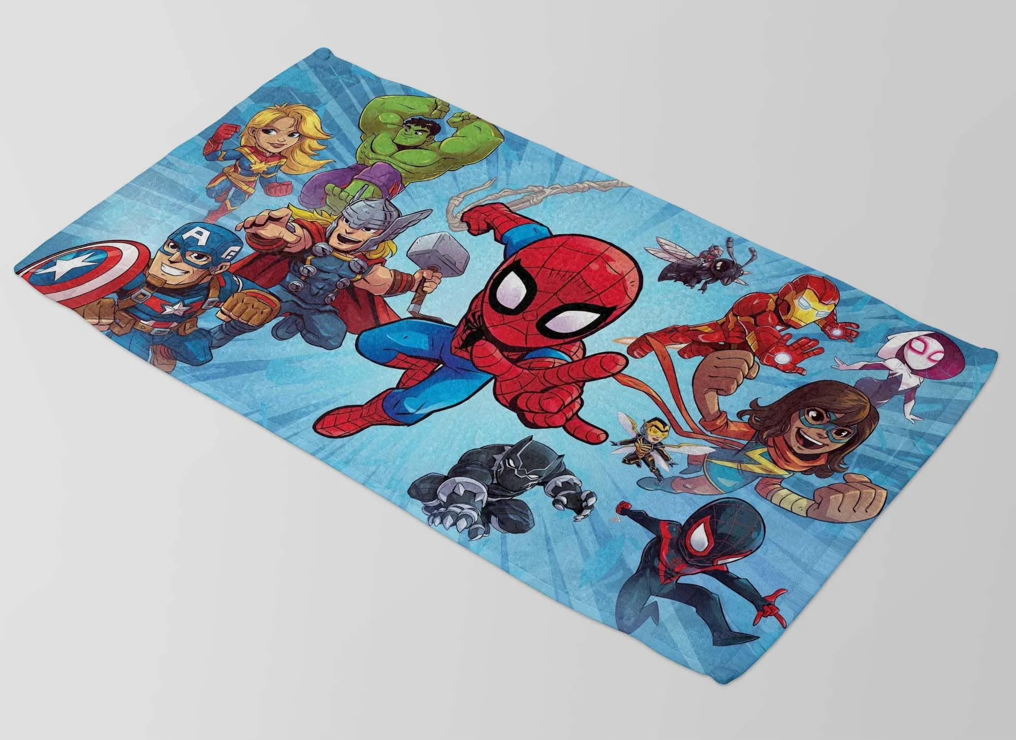Superhero Towel, Heroes,Comic Art, Spiderman, Heroic Design, Soft Towel, Unisex Gift, Geek Decor - image 3