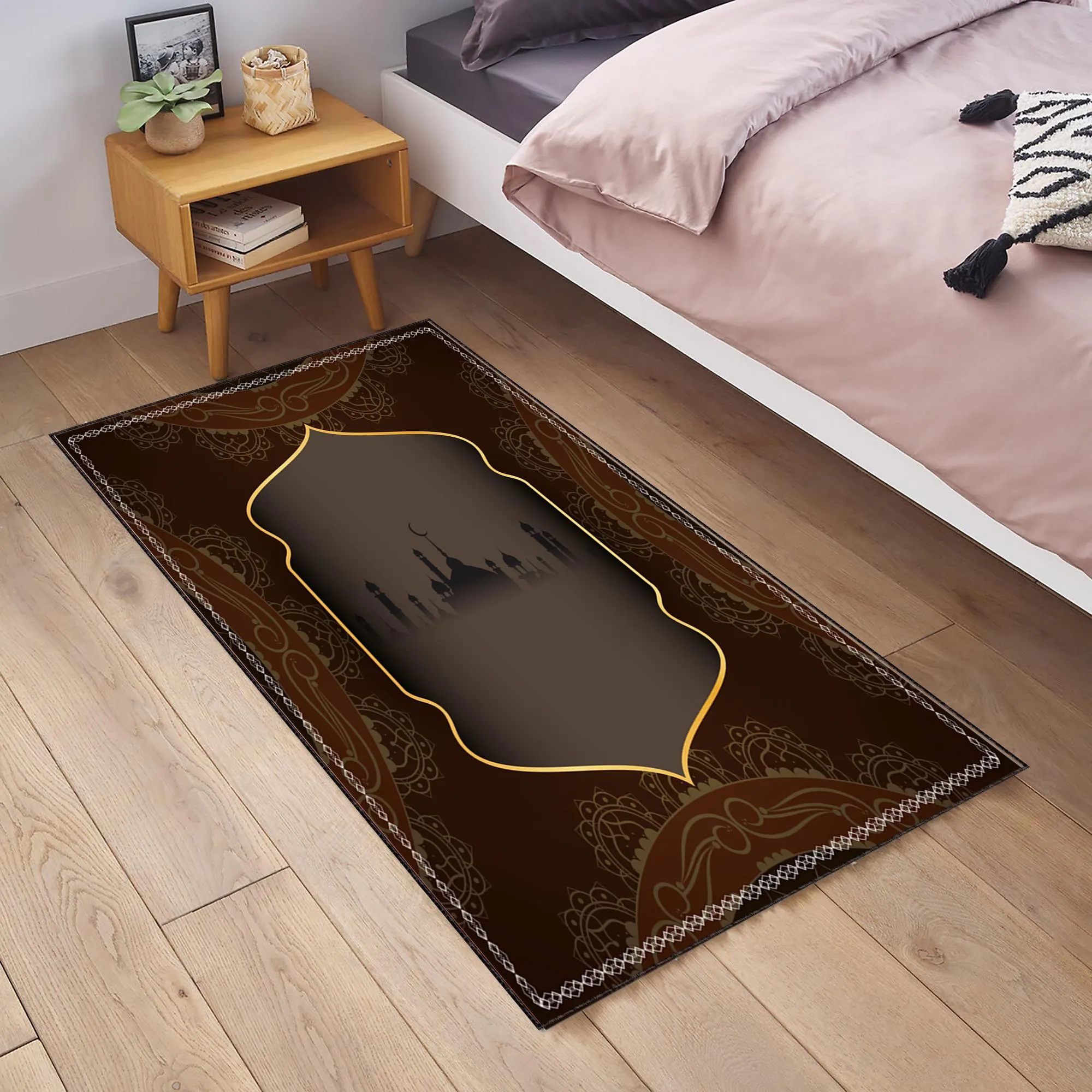 Elegant Mosque Design Prayer Rug: Muslim Gift, Meditation Decor - image 4