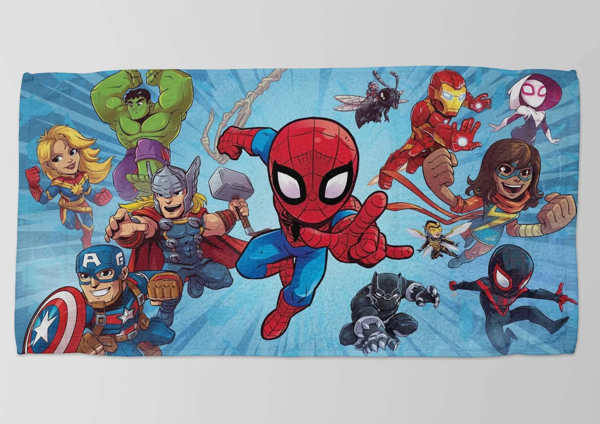 Superhero Towel, Heroes,Comic Art, Spiderman, Heroic Design, Soft Towel, Unisex Gift, Geek Decor - image 5