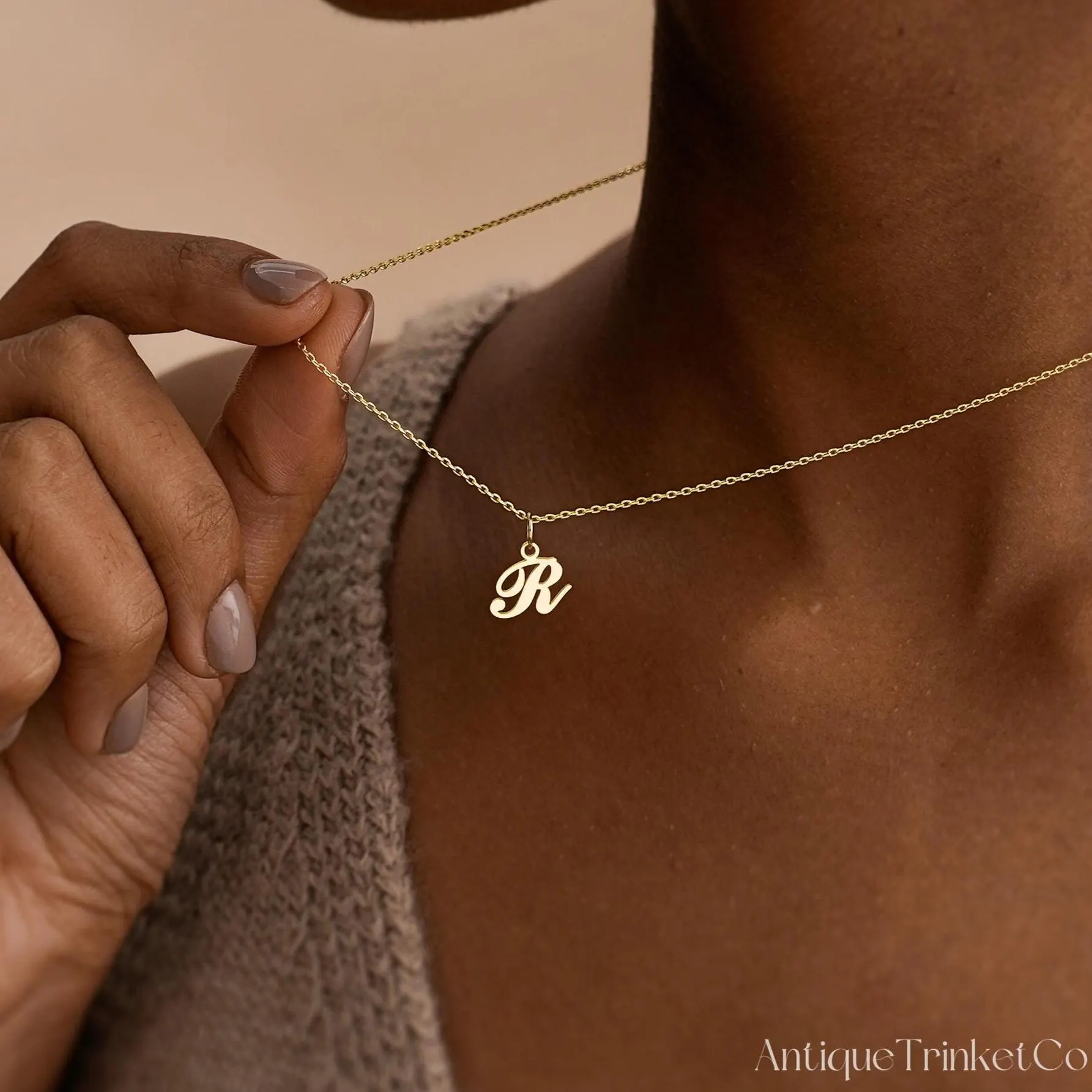 Custom Initial Necklace, Minimalist Letter Charm Necklace, Gold Initial Necklace, Valentines Day Gift, Birthday Gifts, Mom Gifts for Her