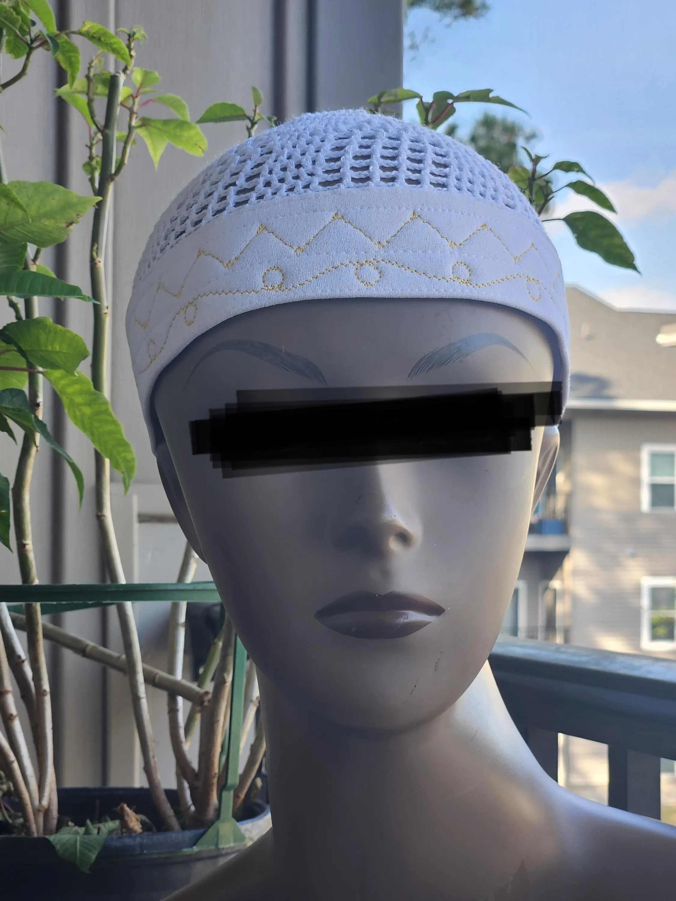 Egyptian Banded Kufi Hat for Men | 100% Organic Cotton Muslim Prayer Cap | Traditional Islamic Kufi | Stretch Fit | Muslim Gift - image 4