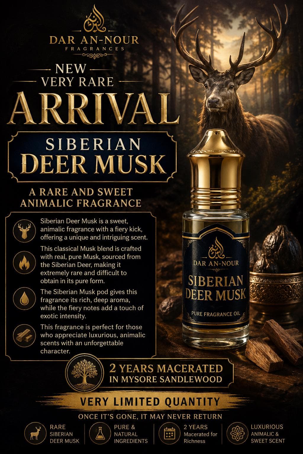 Siberian Deer Musk Oil | 2-Year Macerated Animalic Fragrance