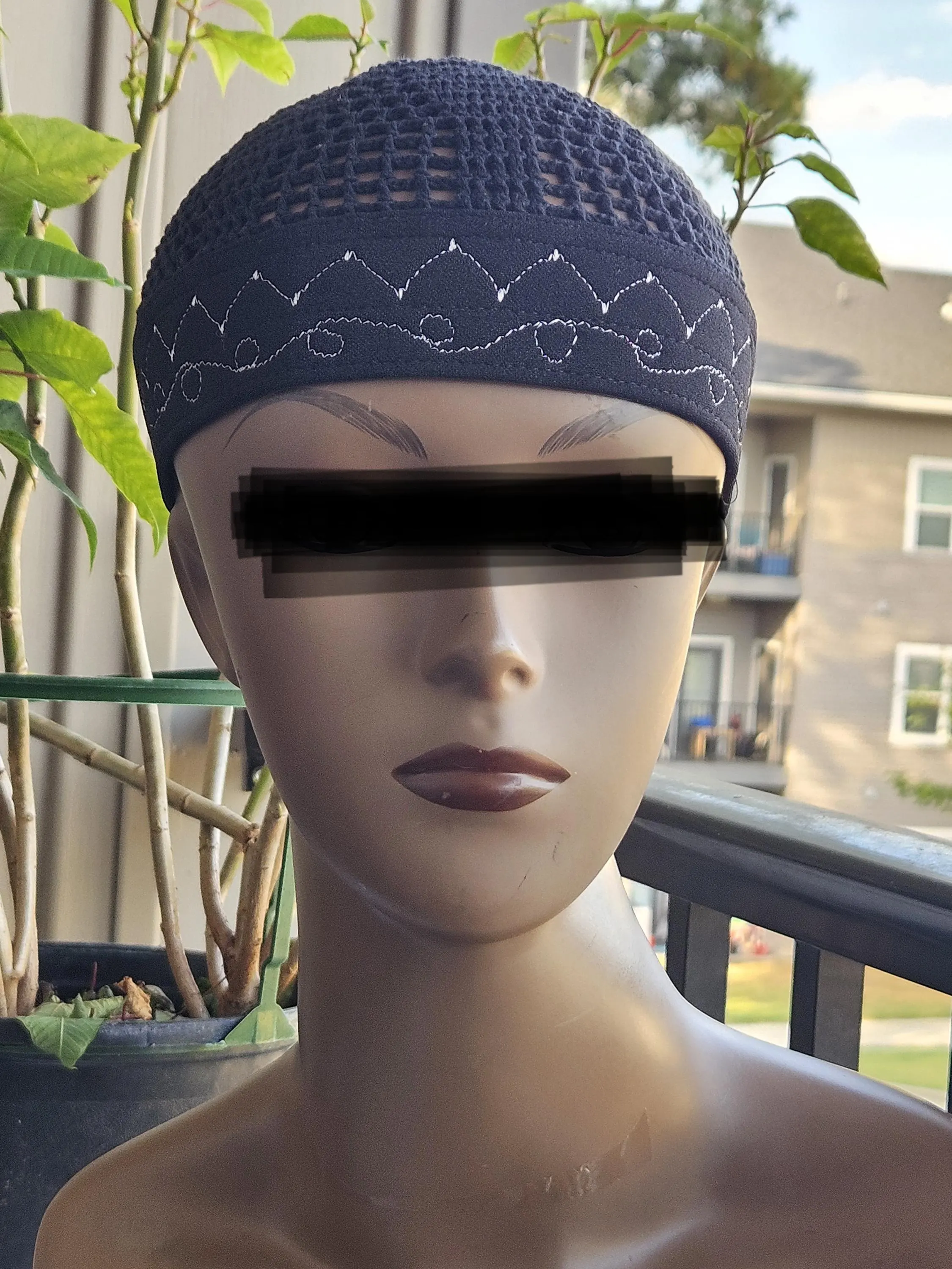 Egyptian Banded Kufi Hat for Men | 100% Organic Cotton Muslim Prayer Cap | Traditional Islamic Kufi | Stretch Fit | Muslim Gift