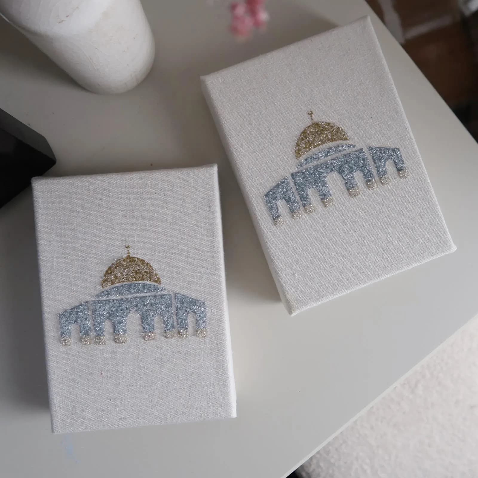 Beaded Masjid Al Aqsa Shelf Decor Canvas Art - image 3