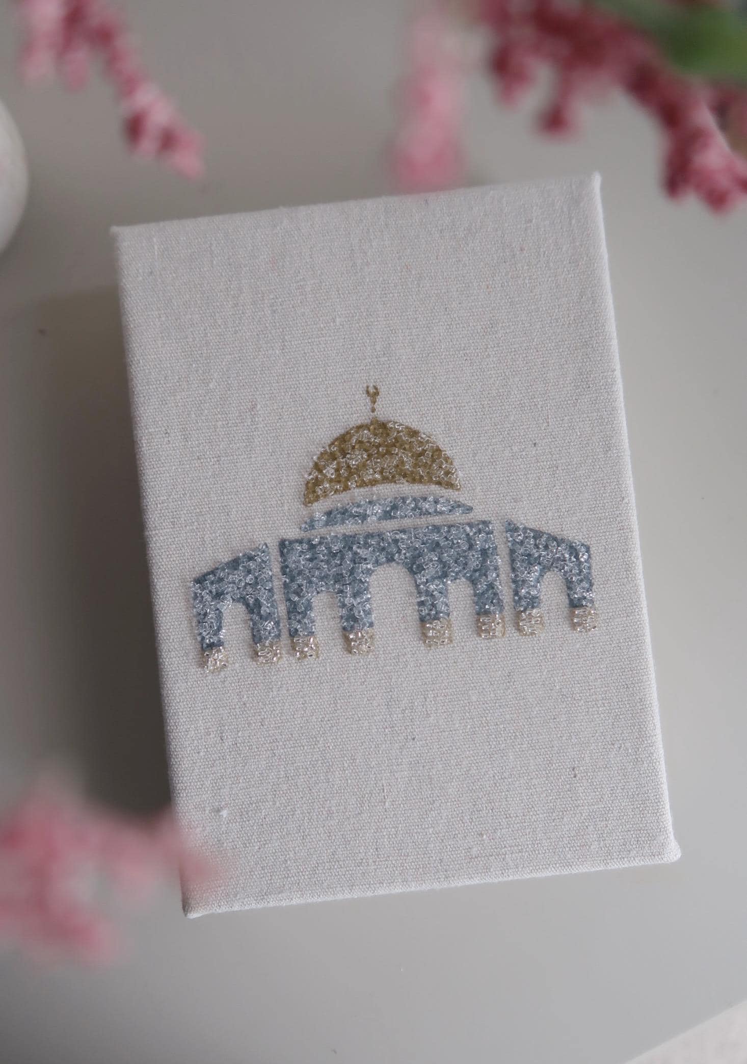 Beaded Masjid Al Aqsa Shelf Decor Canvas Art