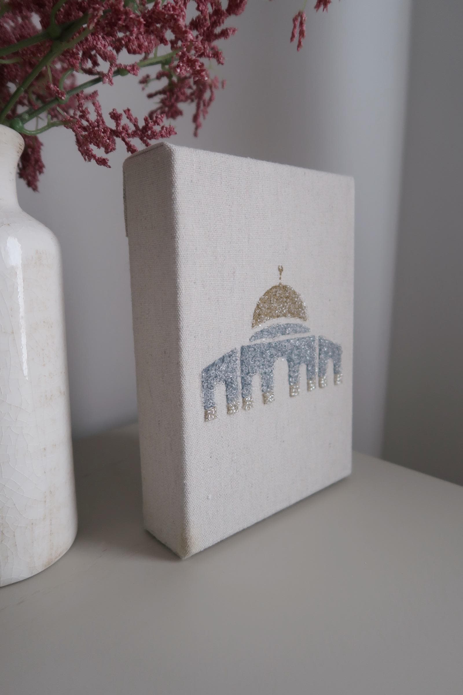 Beaded Masjid Al Aqsa Shelf Decor Canvas Art - image 4