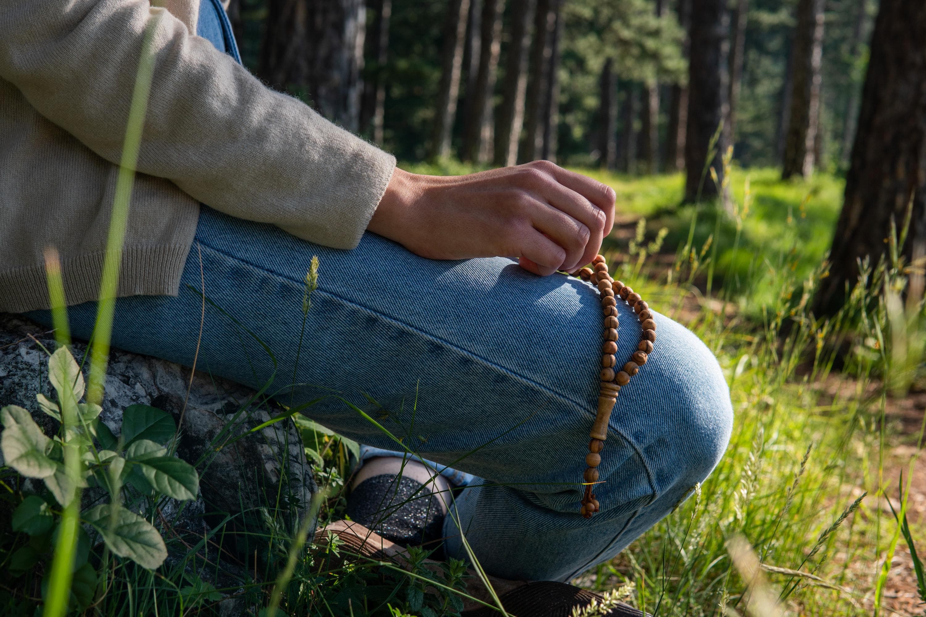 Tasbih mit Olivenholzperlen aus Palästina - 33 Perlen - image 3