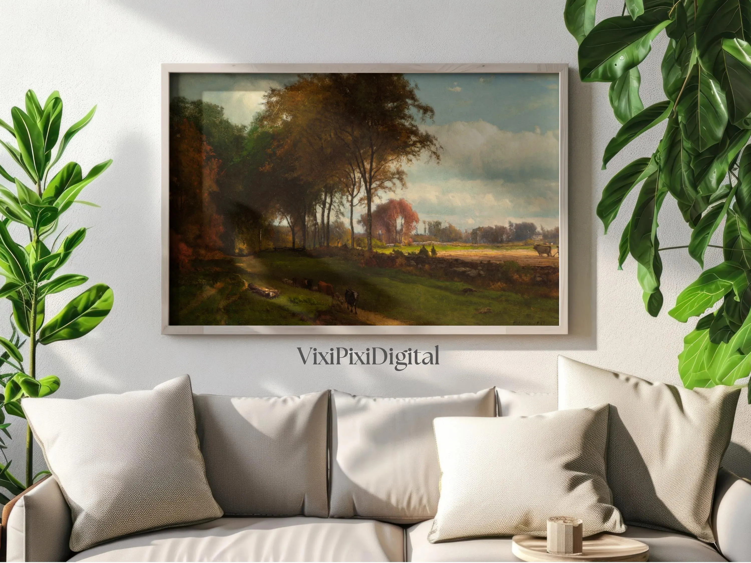 Vintage Landscape with Cattle Painting by George Inness (Digital Download) - image 4