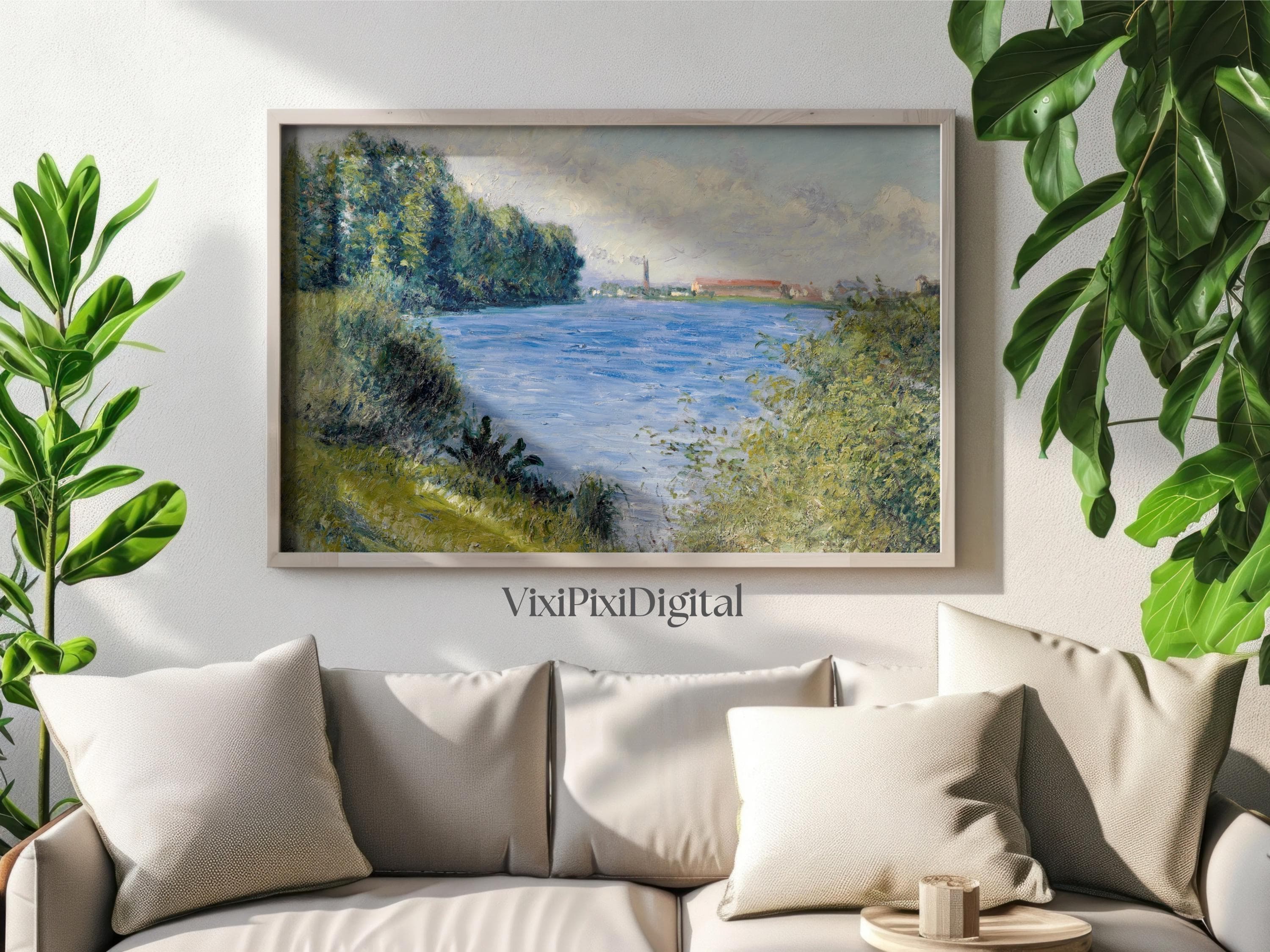 Caillebotte Seine River Landscape Painting: Vintage Art Print (Digital Download) - image 4