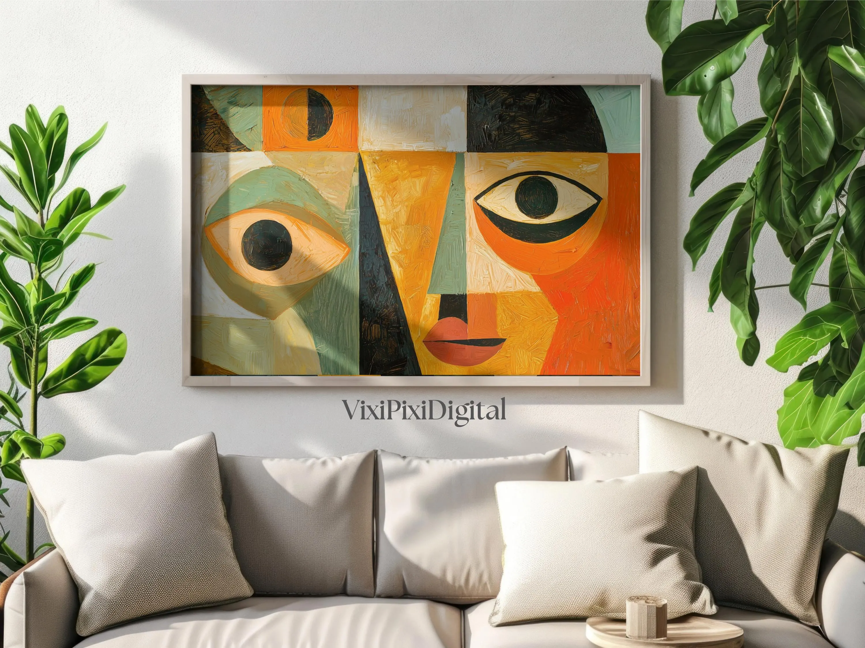 Abstract Geometric Faces Art Print: Klee Kandinsky Style (Digital Download) - image 3