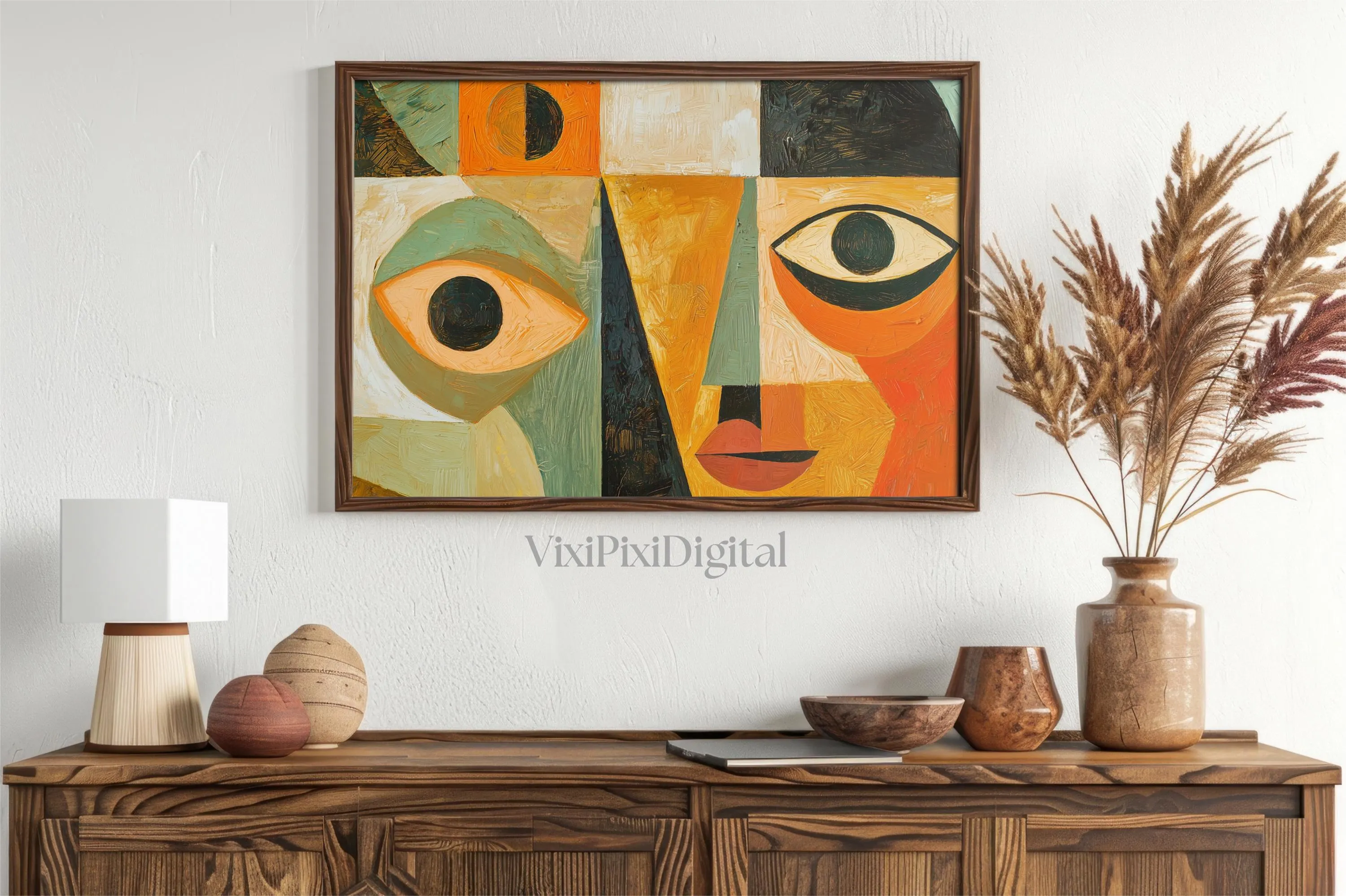 Abstract Geometric Faces Art Print: Klee Kandinsky Style (Digital Download) - image 2