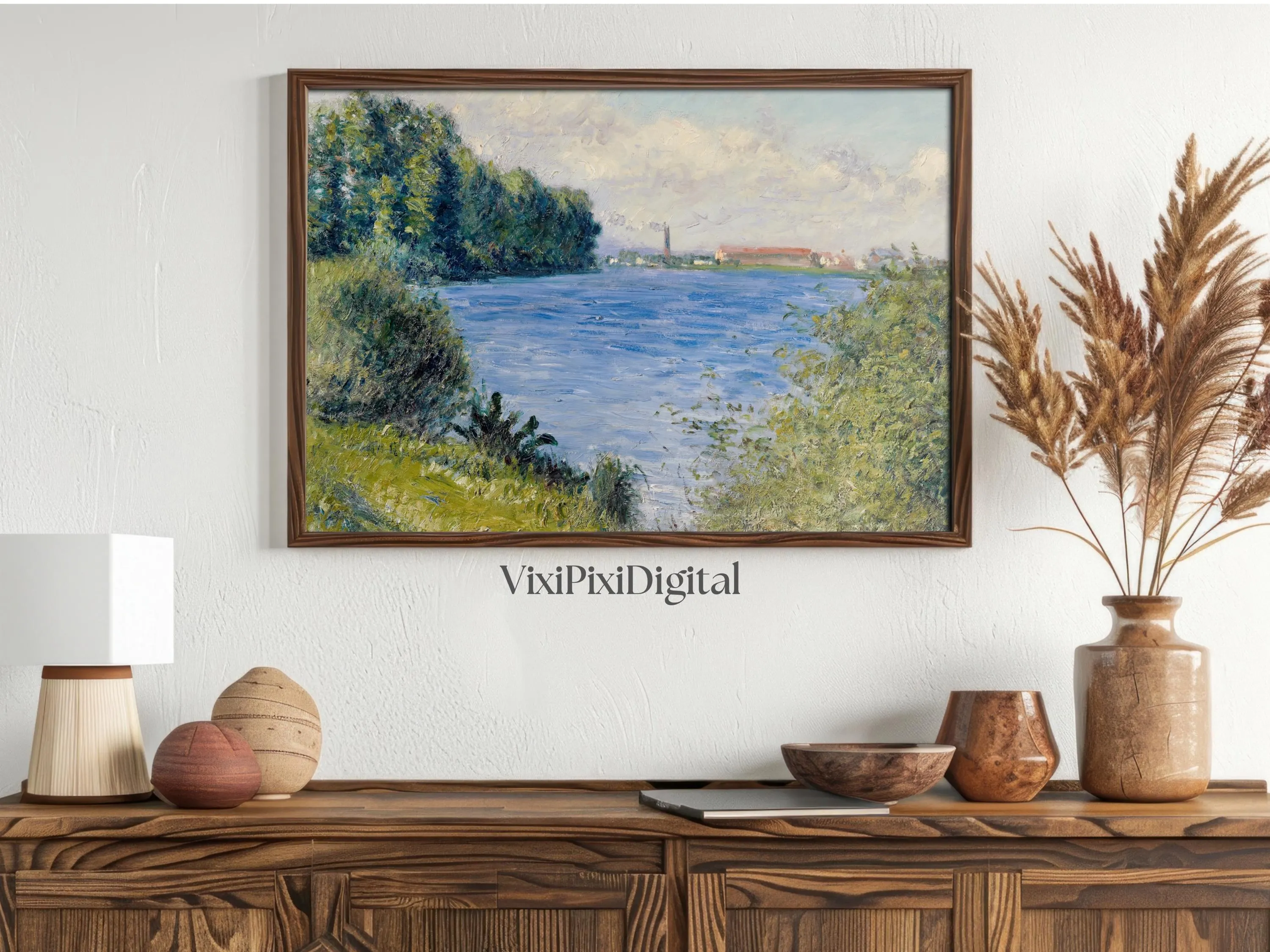 Caillebotte Seine River Landscape Painting: Vintage Art Print (Digital Download) - image 3