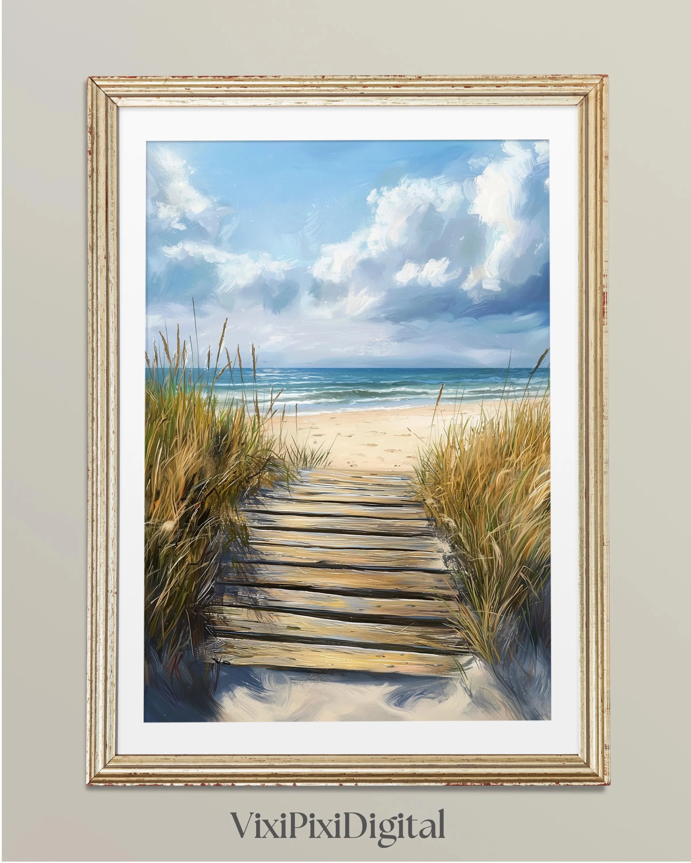 Beach Path Seascape Art Print: Coastal Home Decor (Digital Download)