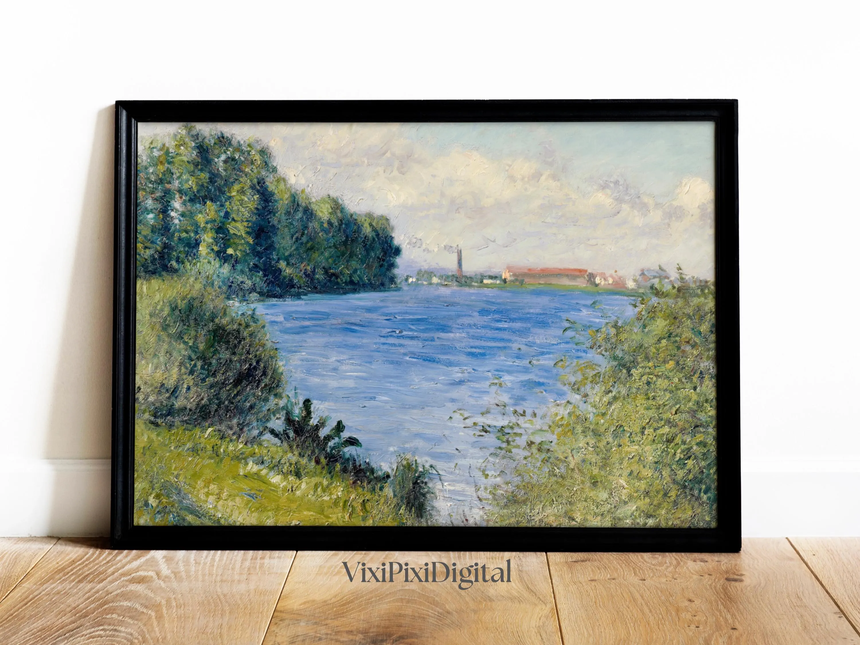 Caillebotte Seine River Landscape Painting: Vintage Art Print (Digital Download) - image 5